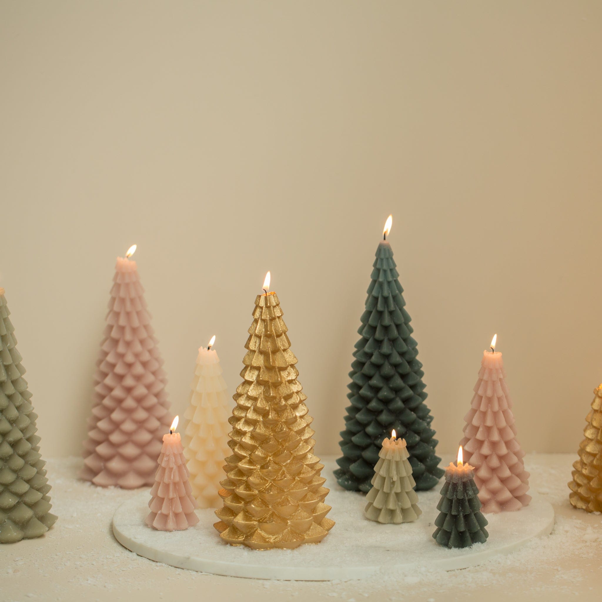 Weihnachtskerze Tannenbaum - gold