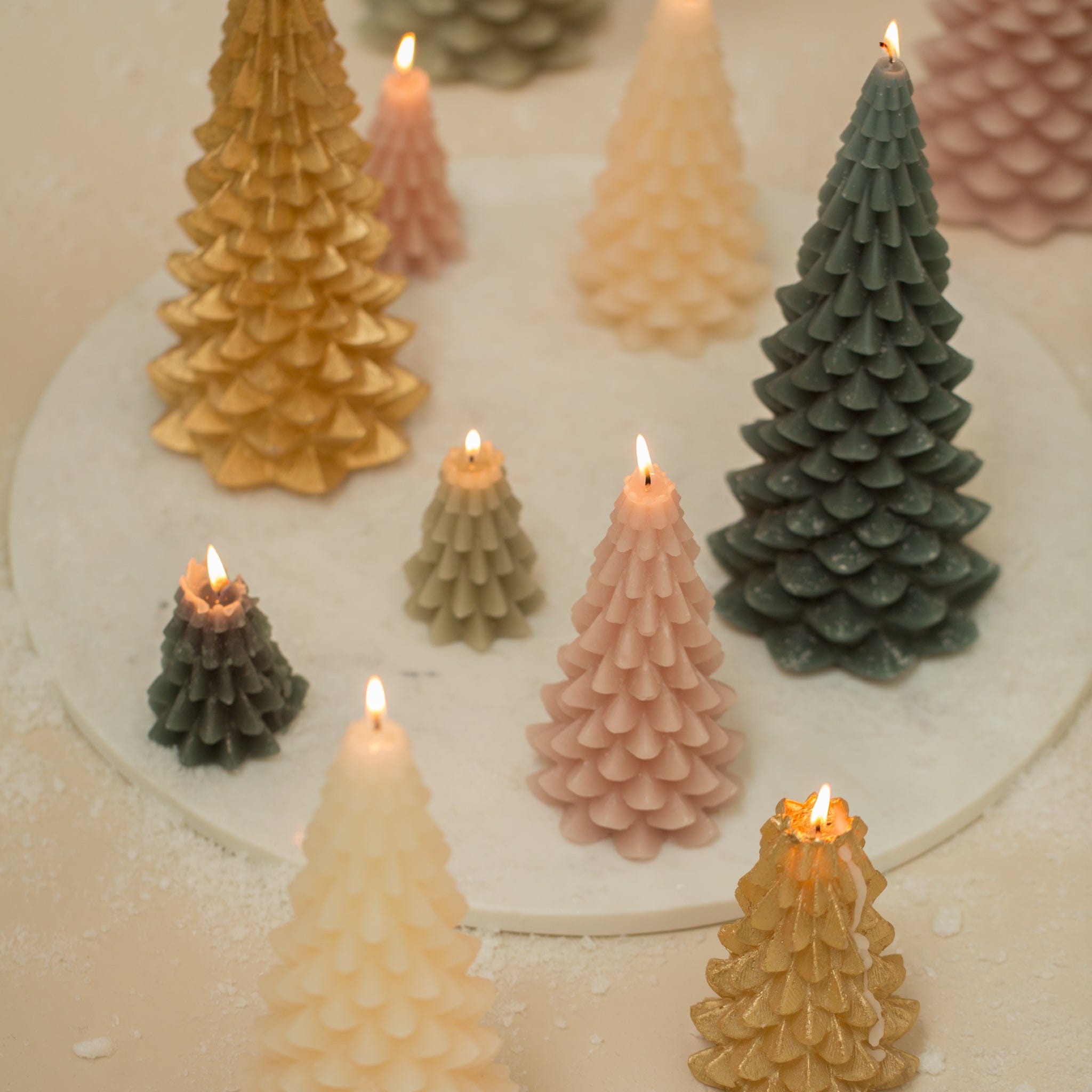 Weihnachtskerze Tannenbaum - gold