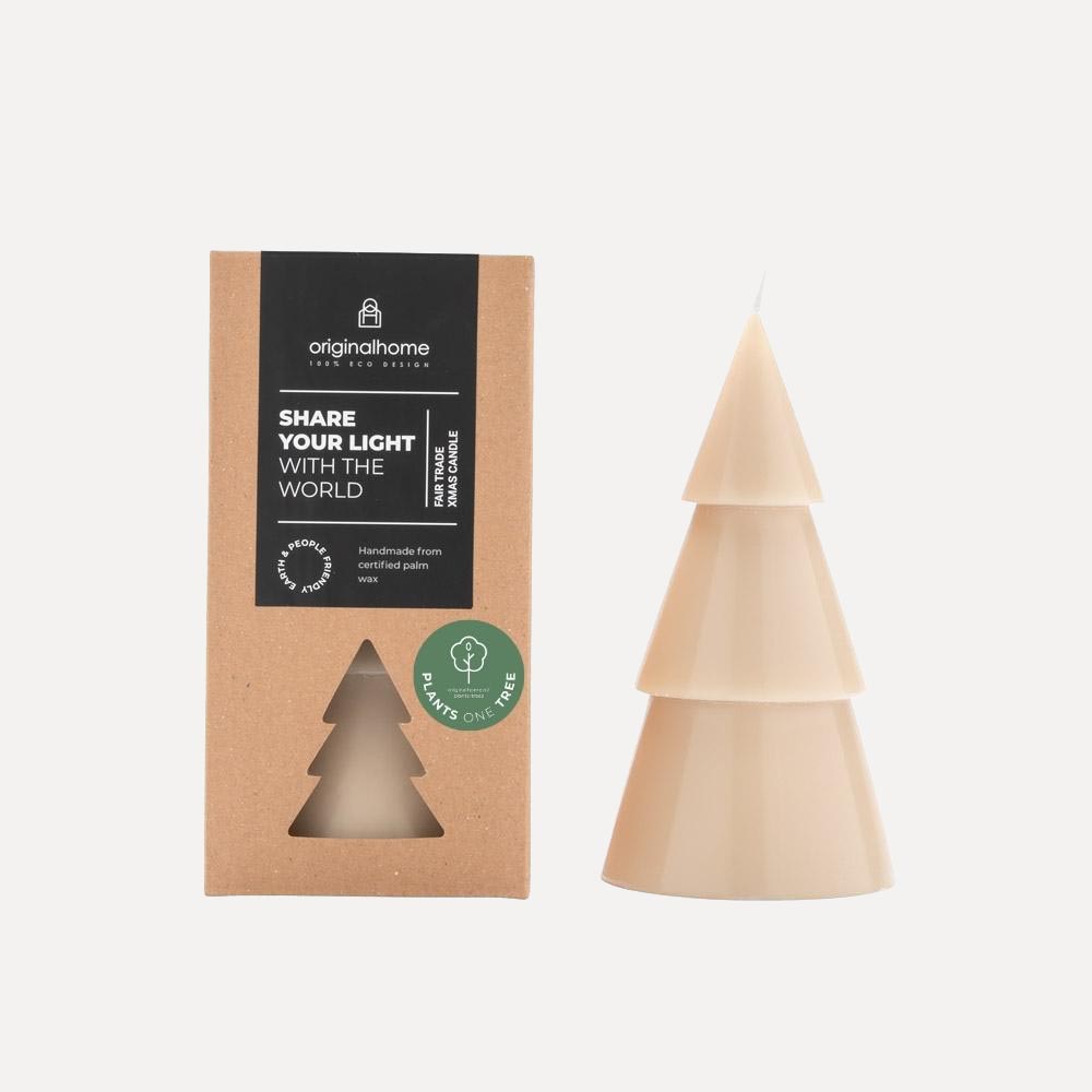 B-Ware Kerze Xmas Tannenbaum L - beige