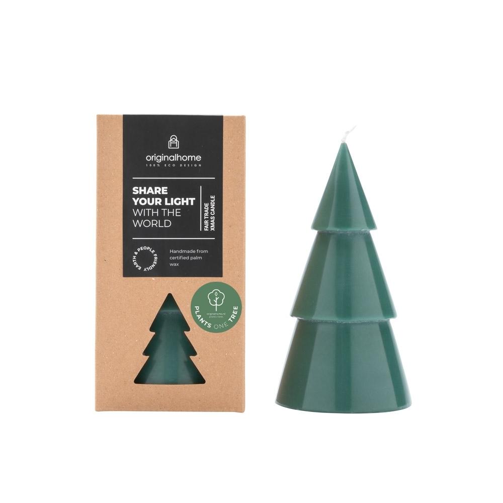 B-Ware Kerze Xmas Tannenbaum L - pine green
