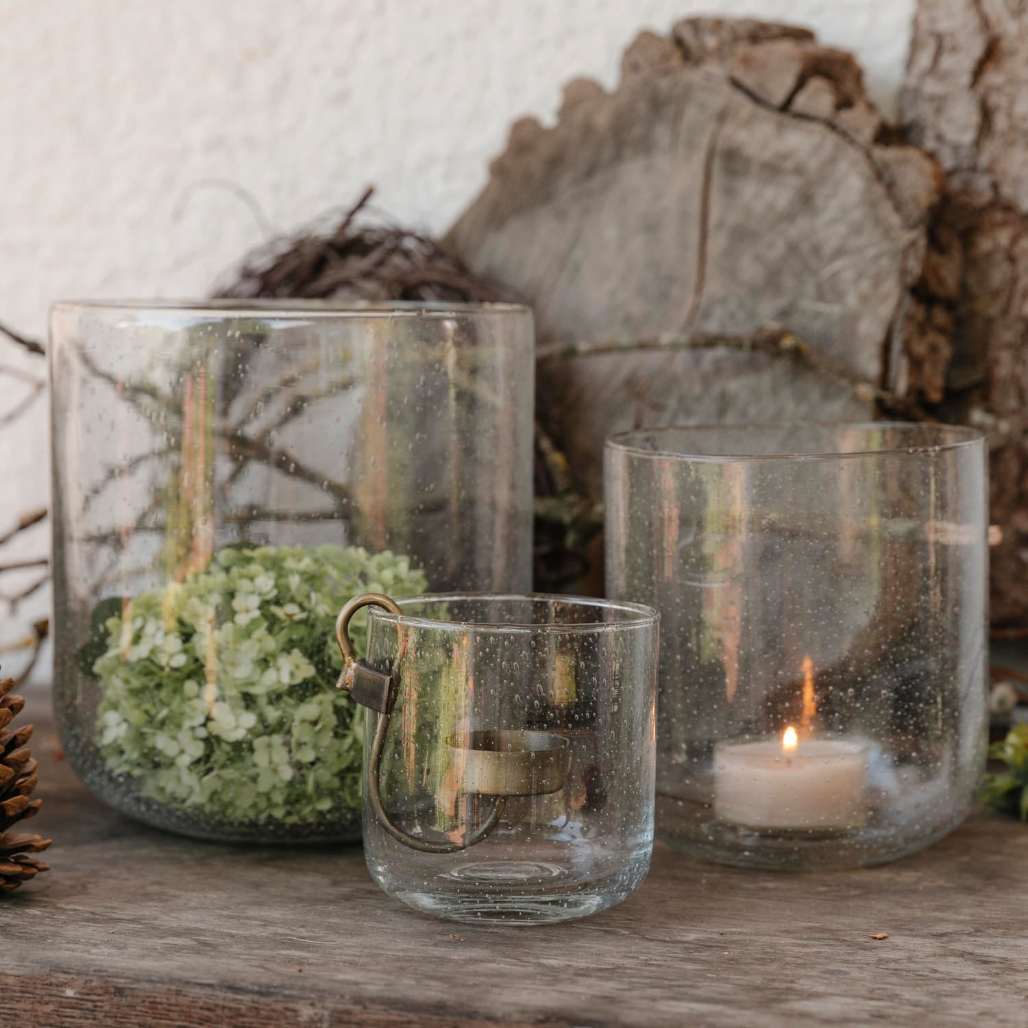 Windlicht Bubble mit Einsatz - Glas
