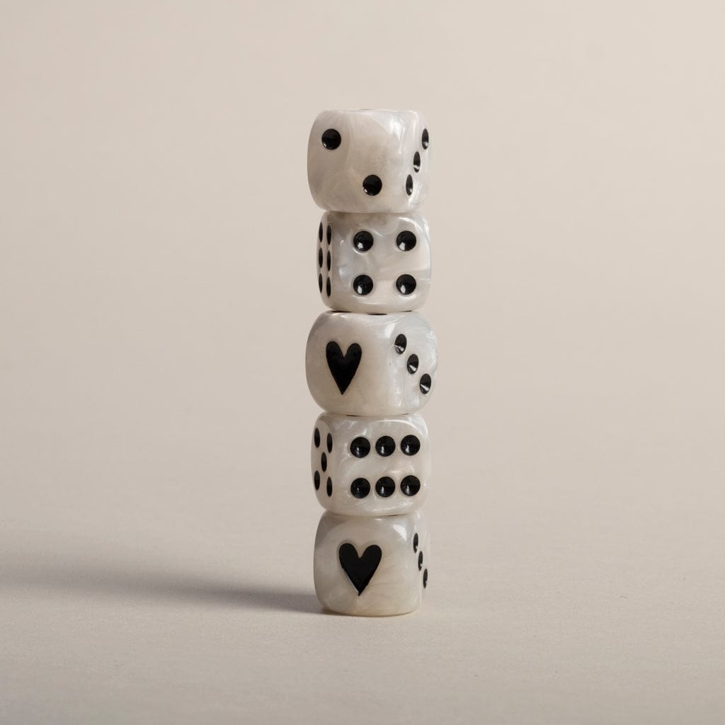 Würfel Set Perlmutt - schwarz