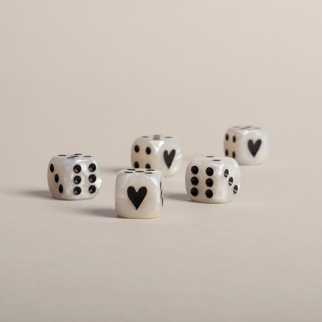 Würfel Set Perlmutt - schwarz