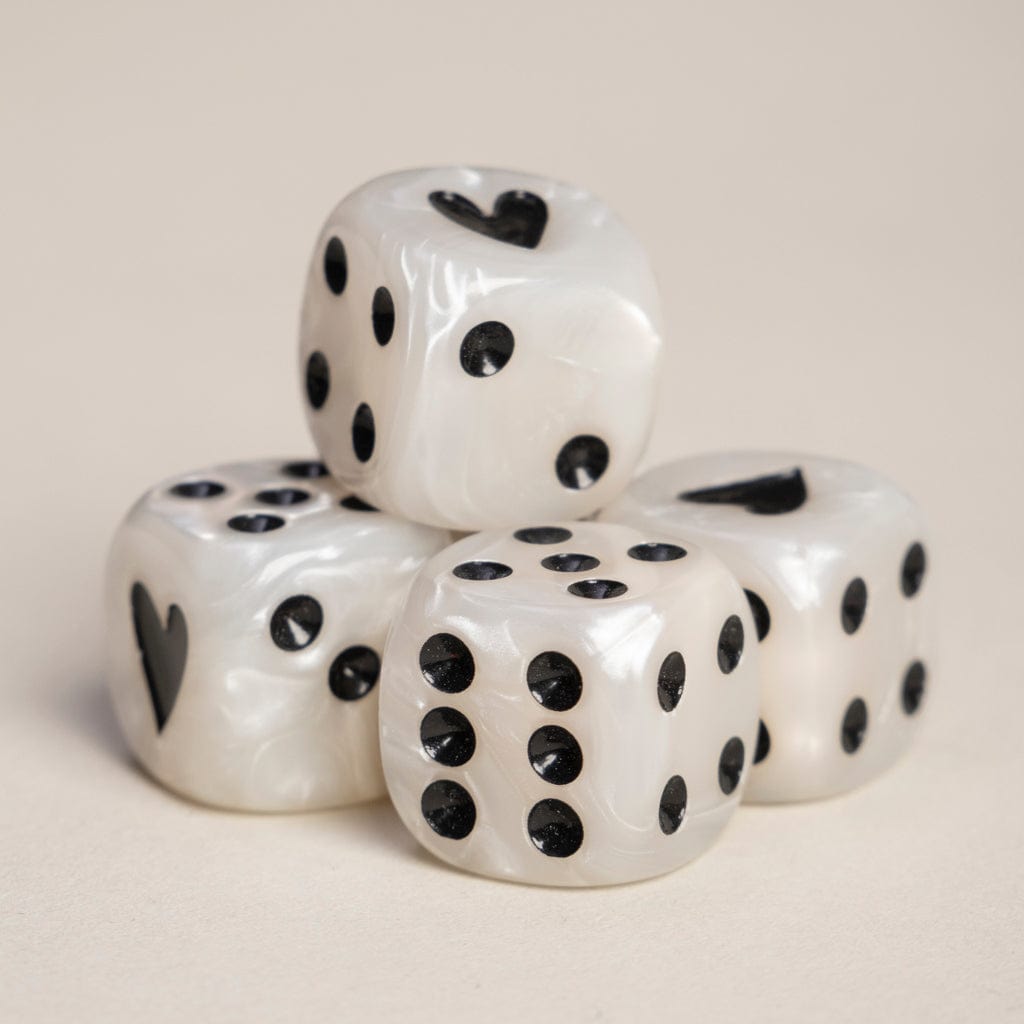 Würfel Set Perlmutt - schwarz