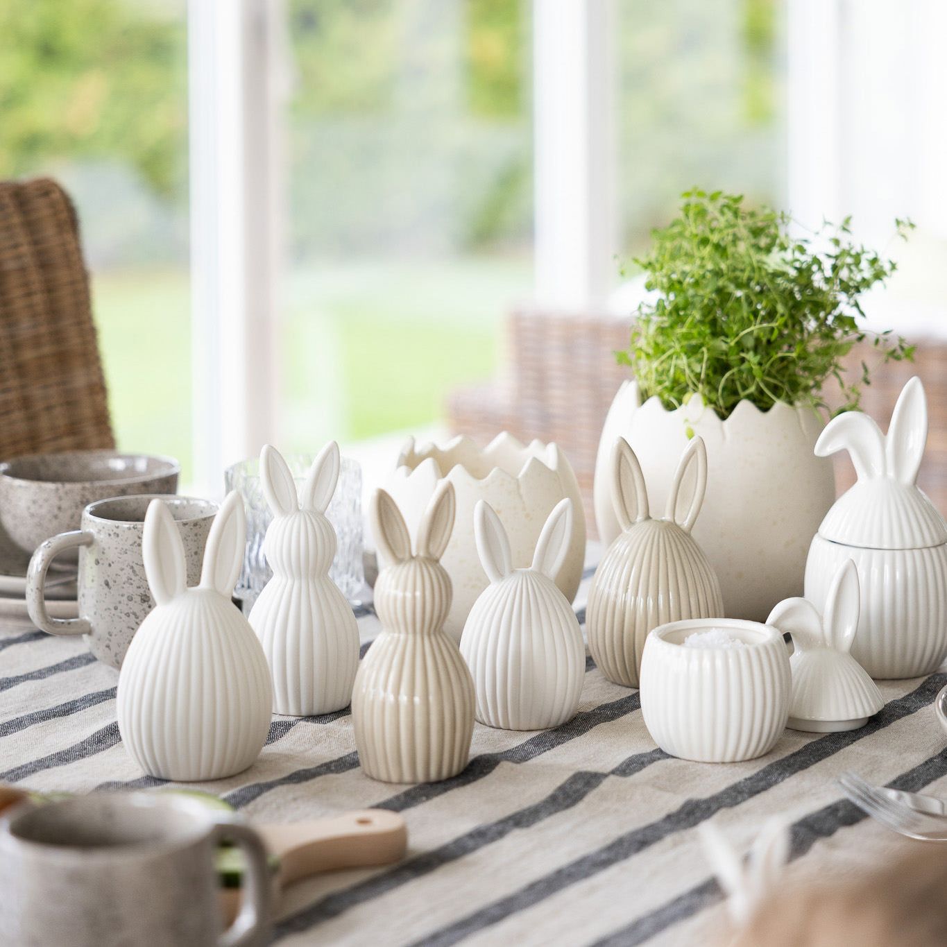 Osterdekoration Dose Alba - weiß