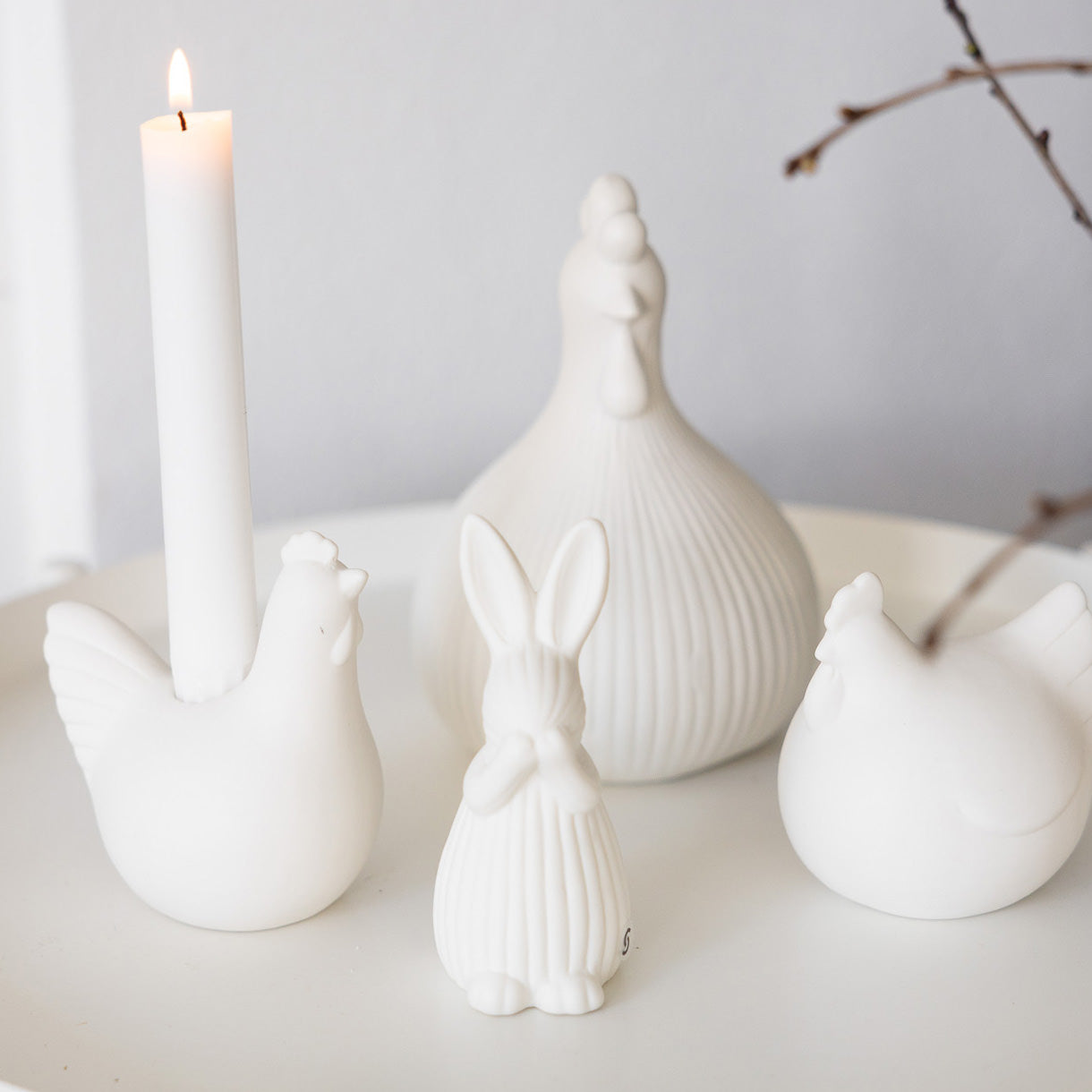 Osterdekoration Hase Astrid - weiß