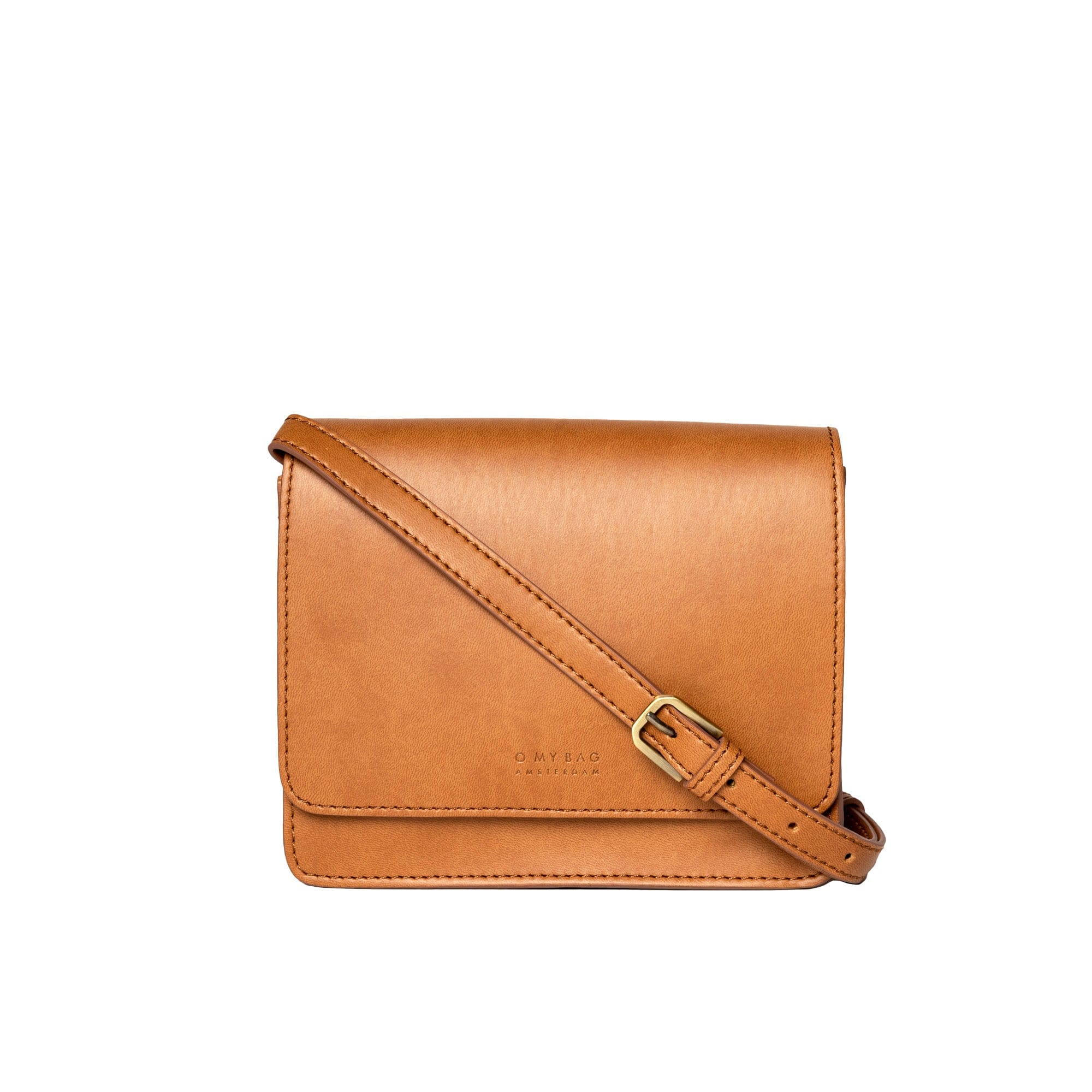 Audrey Mini Tasche - Veganes Apfelleder Cognac mit 2 Straps