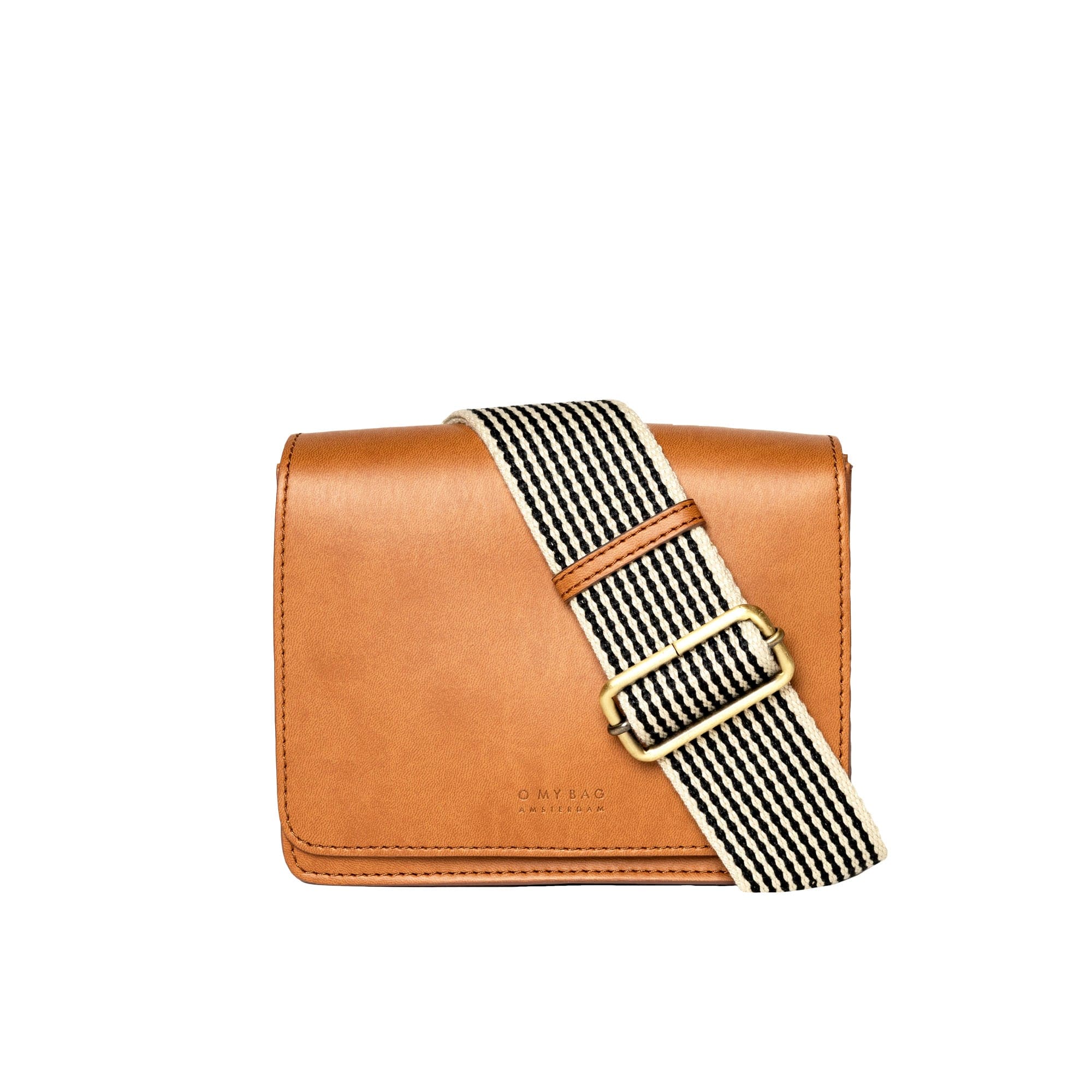 Audrey Mini Tasche - Veganes Apfelleder Cognac mit 2 Straps