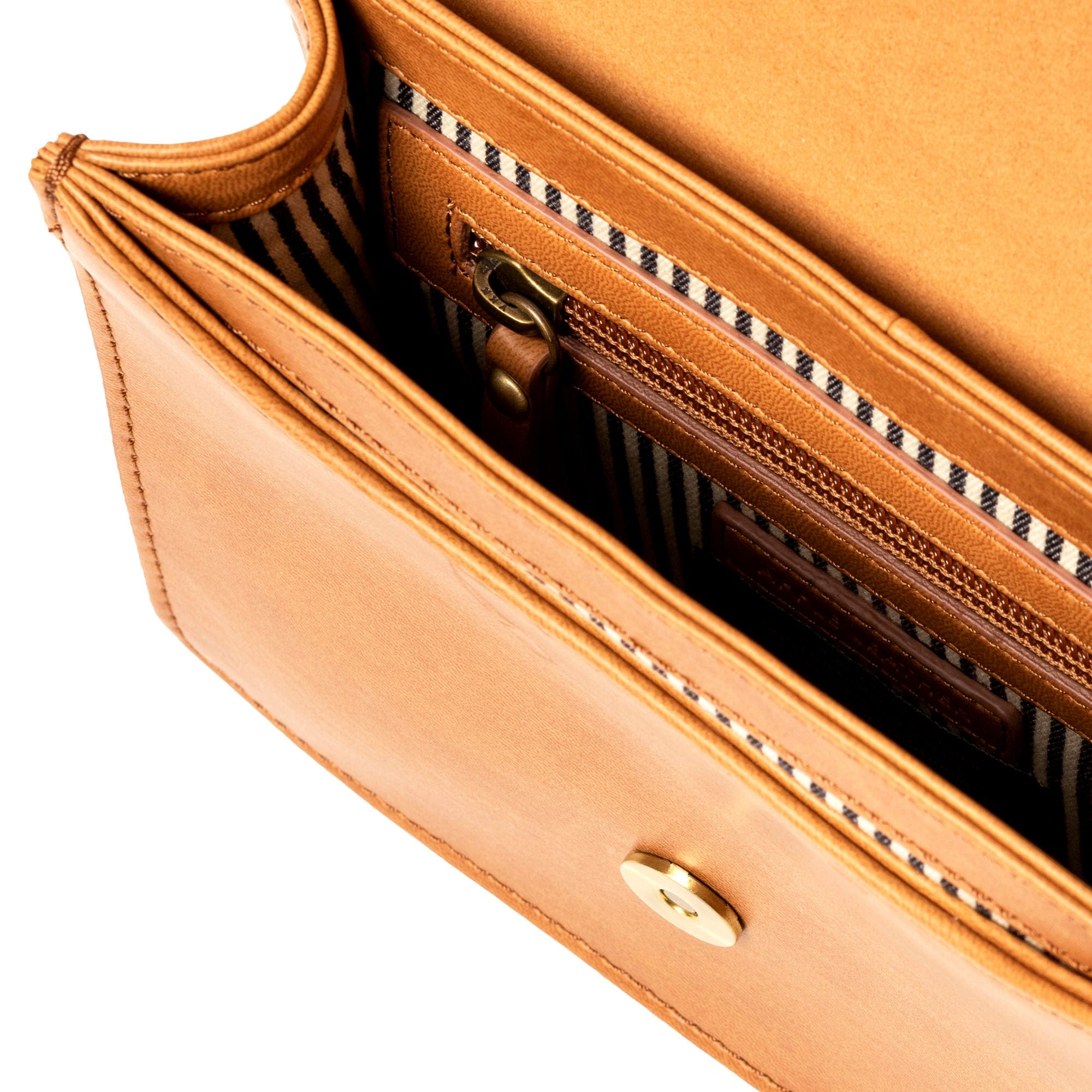 Audrey Mini Tasche - Veganes Apfelleder Cognac mit 2 Straps