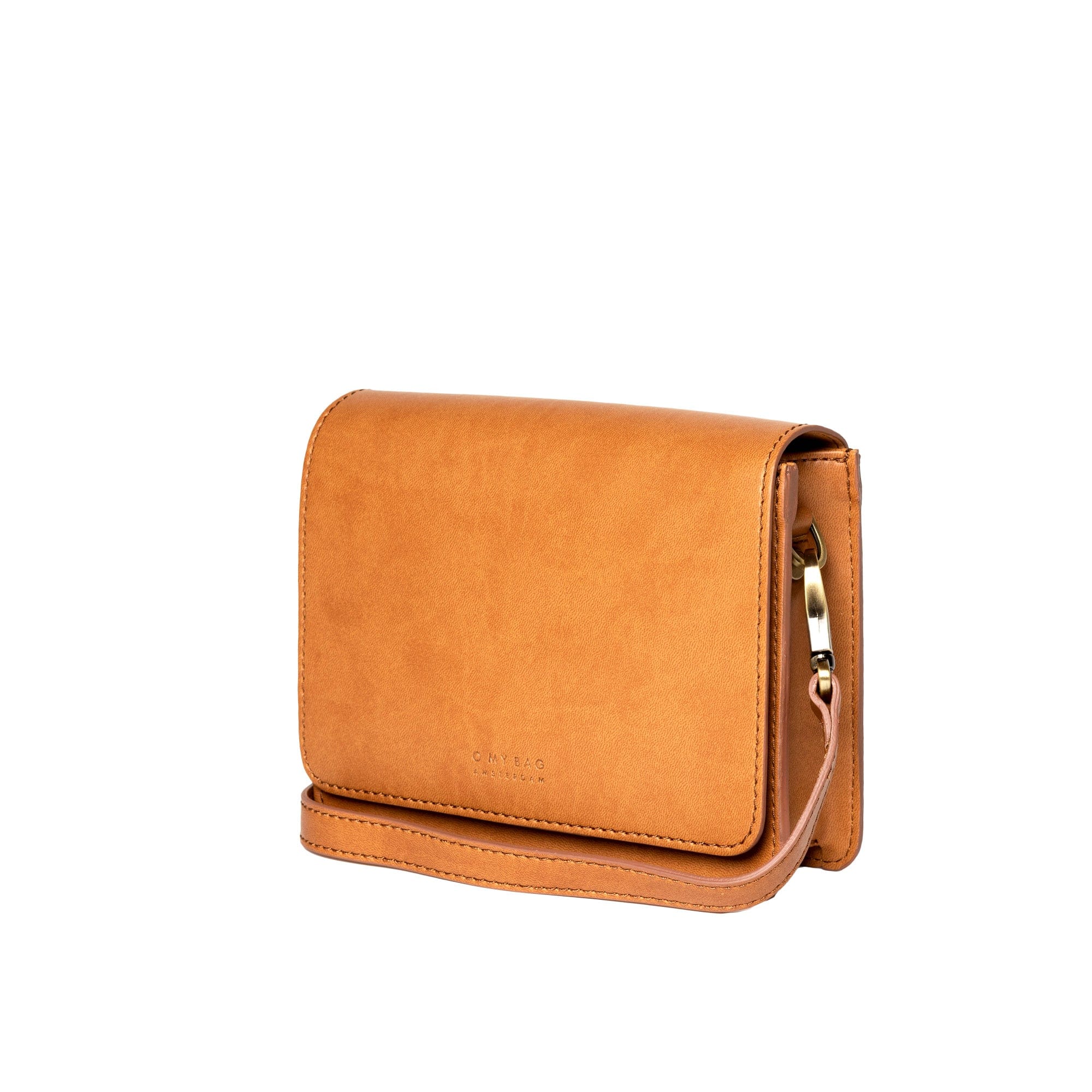 Audrey Mini Tasche - Veganes Apfelleder Cognac mit 2 Straps