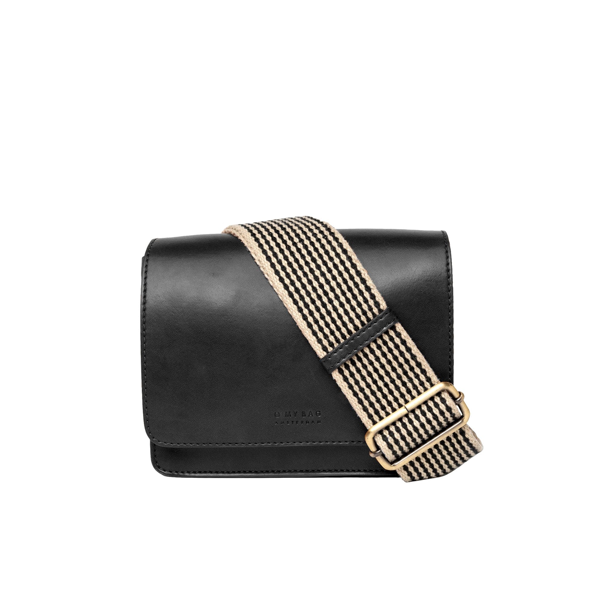 Audrey Mini Tasche - Veganes Apfelleder Schwarz mit 2 Straps