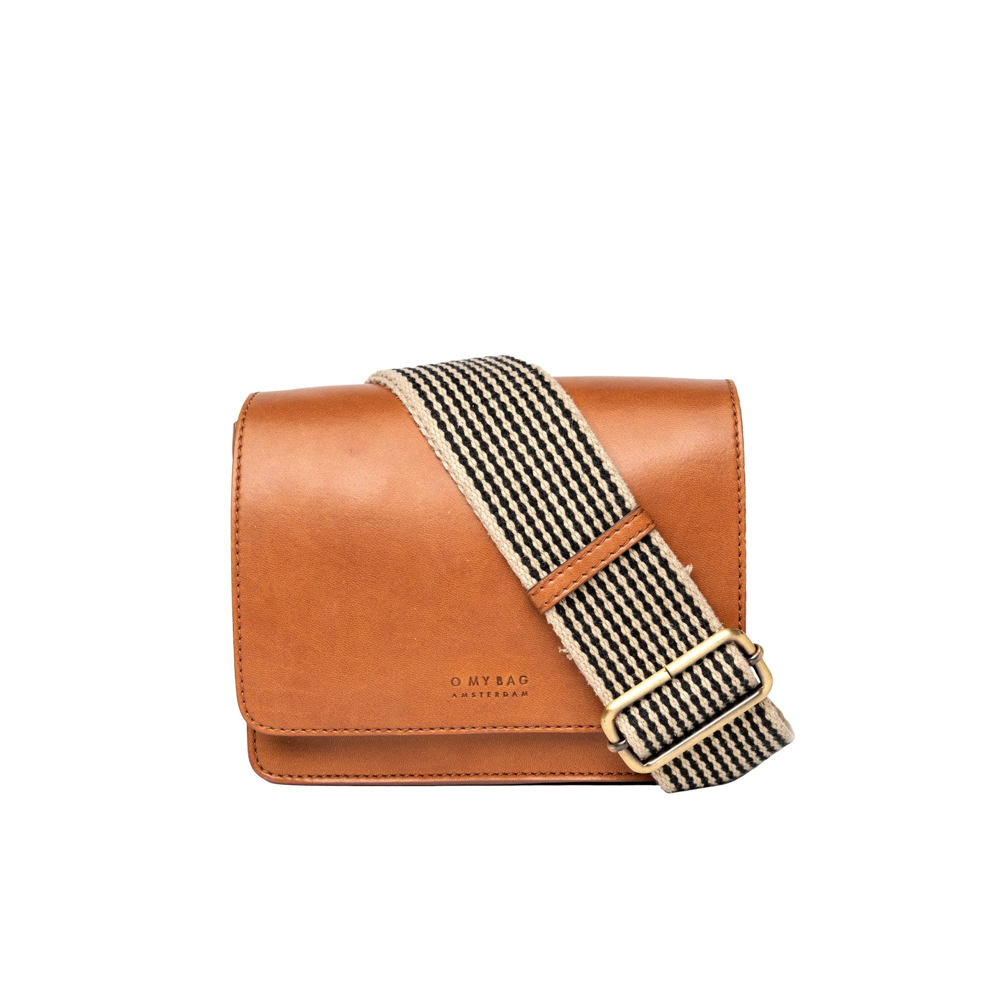 Audrey Mini Tasche - Veganes Apfelleder Cognac mit 2 Straps