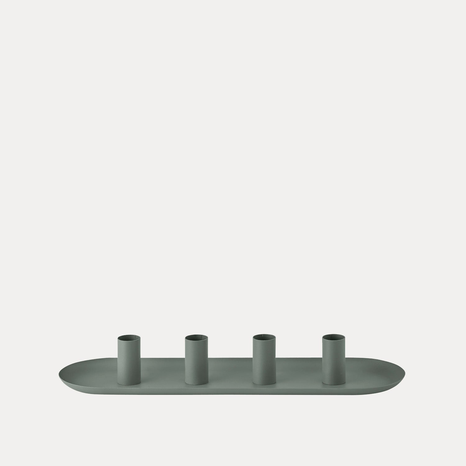 Tablett Loha oval mit magnetischen Kerzenhaltern - agave green