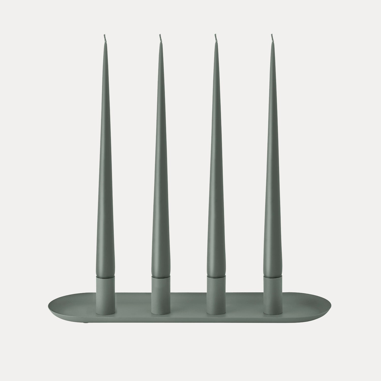 Tablett Loha oval mit magnetischen Kerzenhaltern - agave green