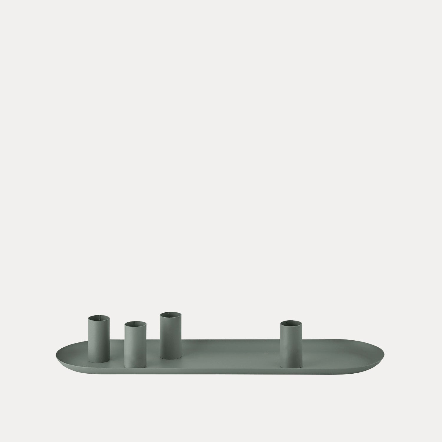 Tablett Loha oval mit magnetischen Kerzenhaltern - agave green