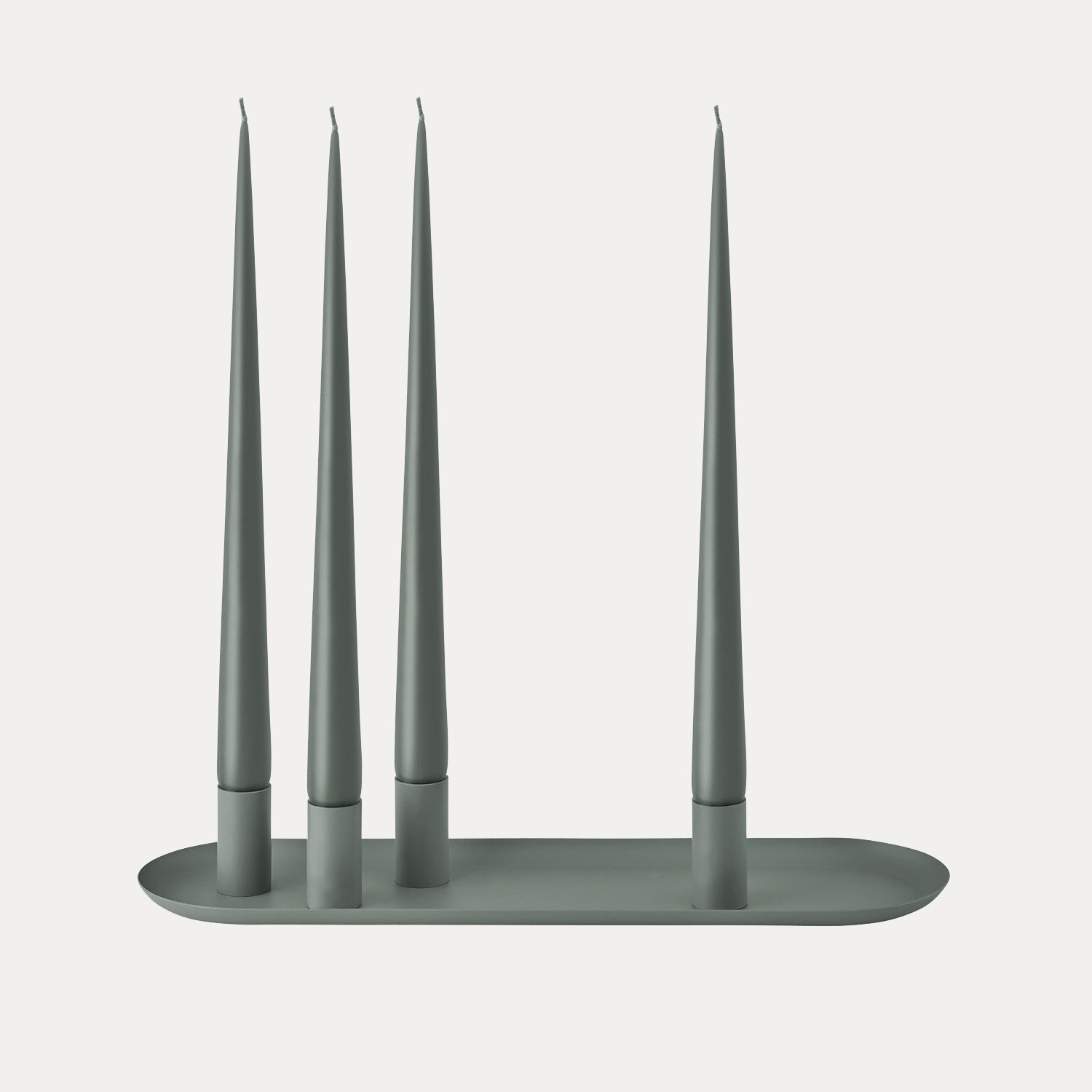 Tablett Loha oval mit magnetischen Kerzenhaltern - agave green
