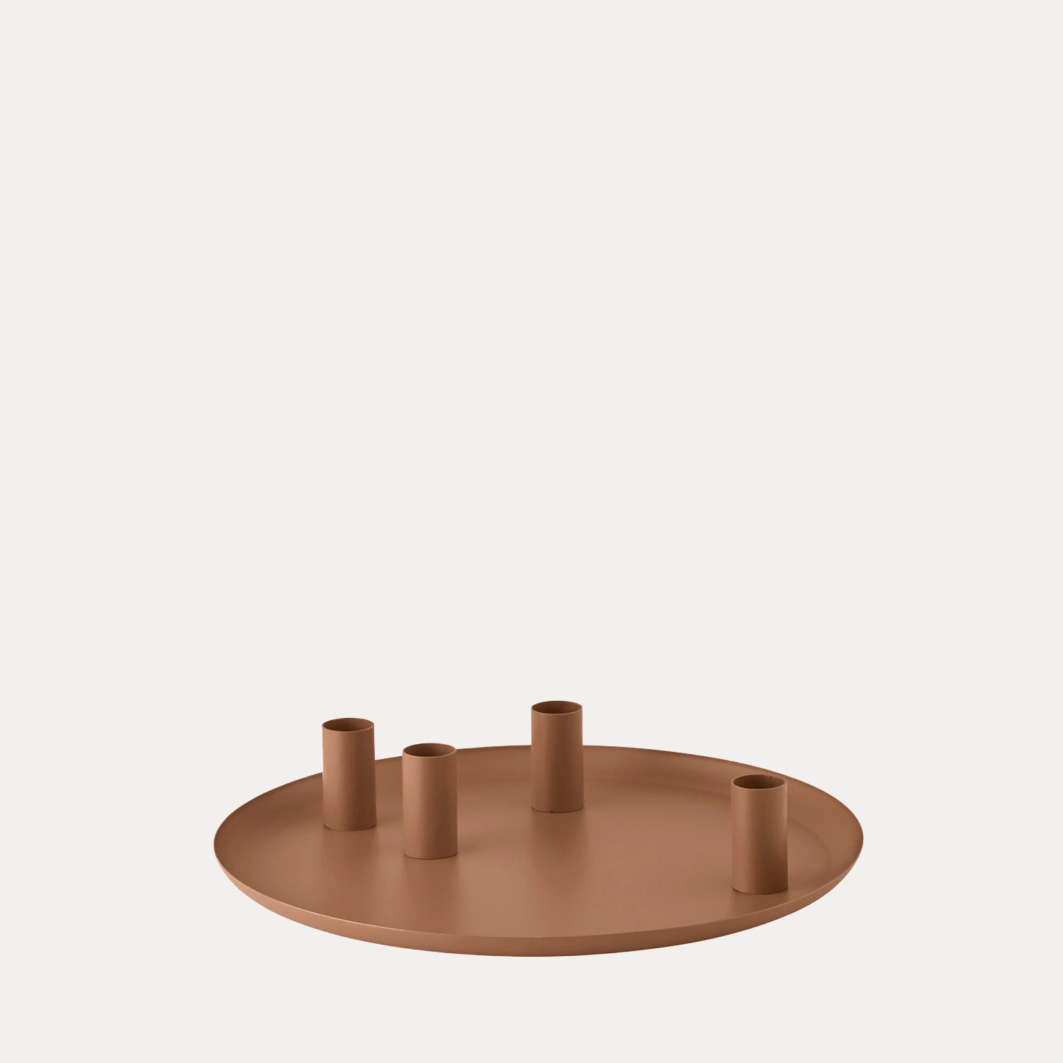 Tablett Loha rund mit magnetischen Kerzenhaltern - amber brown