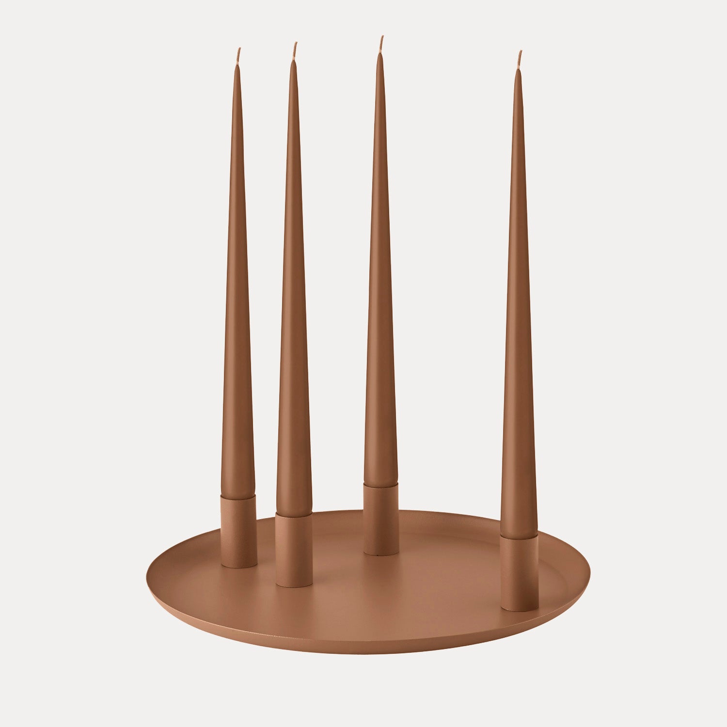 Tablett Loha rund mit magnetischen Kerzenhaltern - amber brown