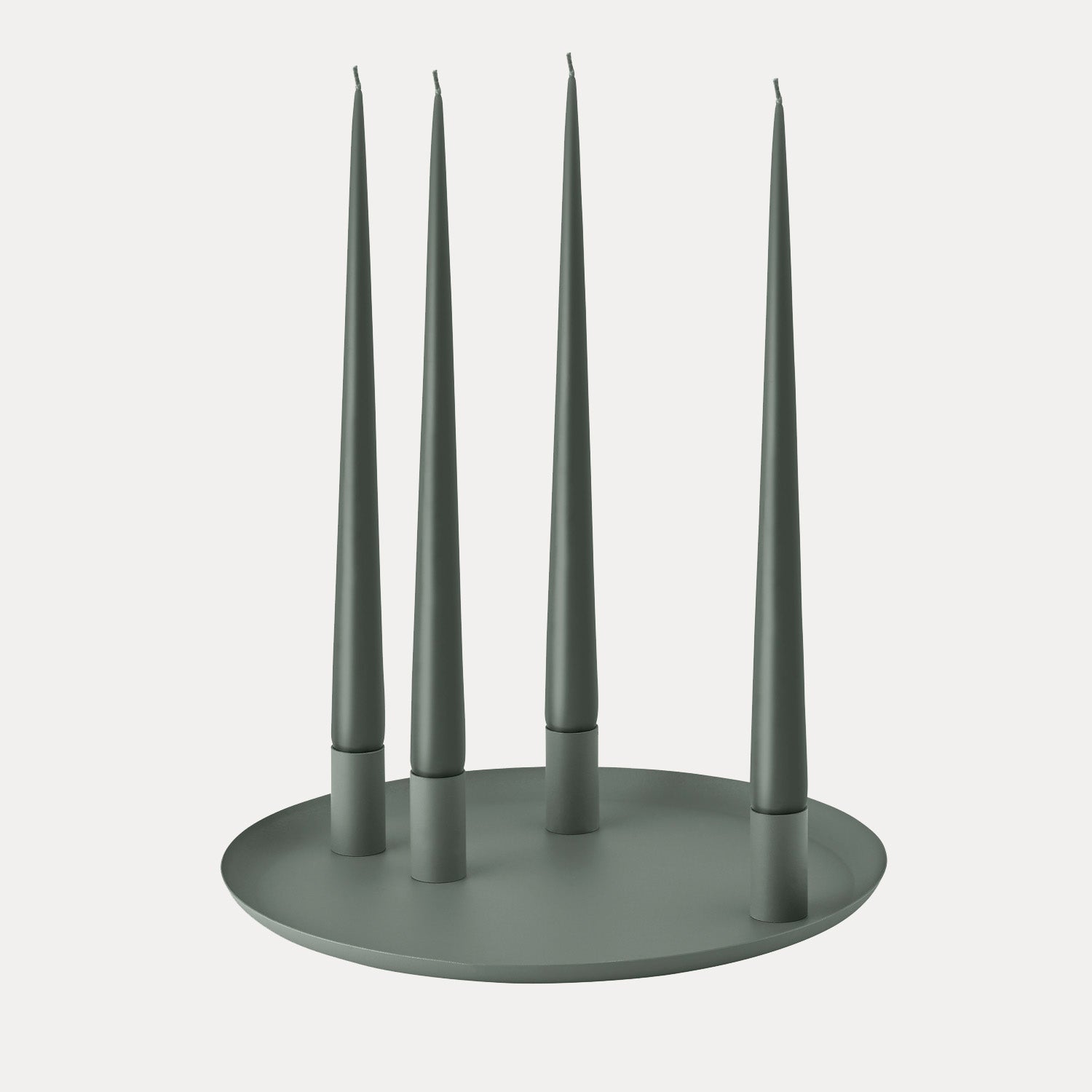 Tablett Loha rund mit magnetischen Kerzenhaltern - agave green