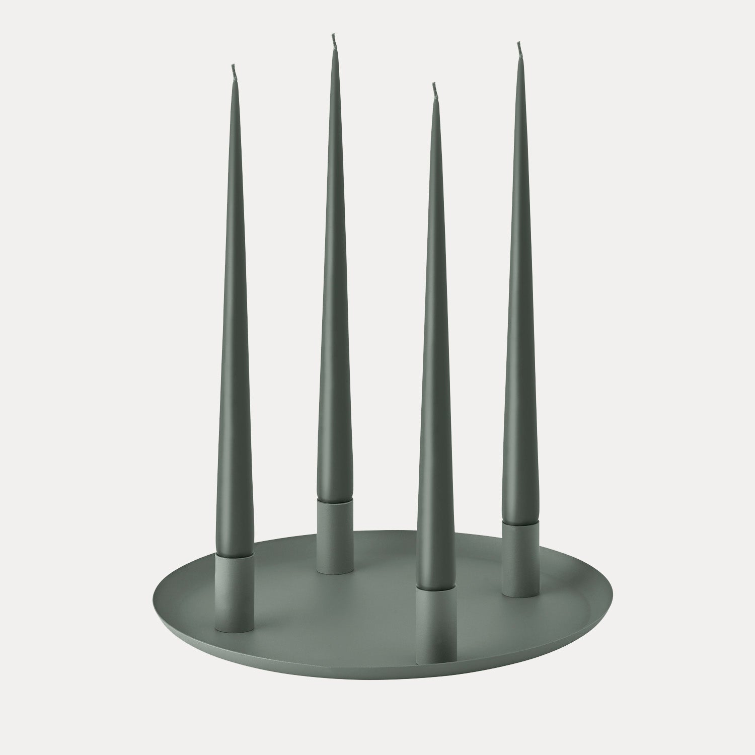 Tablett Loha rund mit magnetischen Kerzenhaltern - agave green