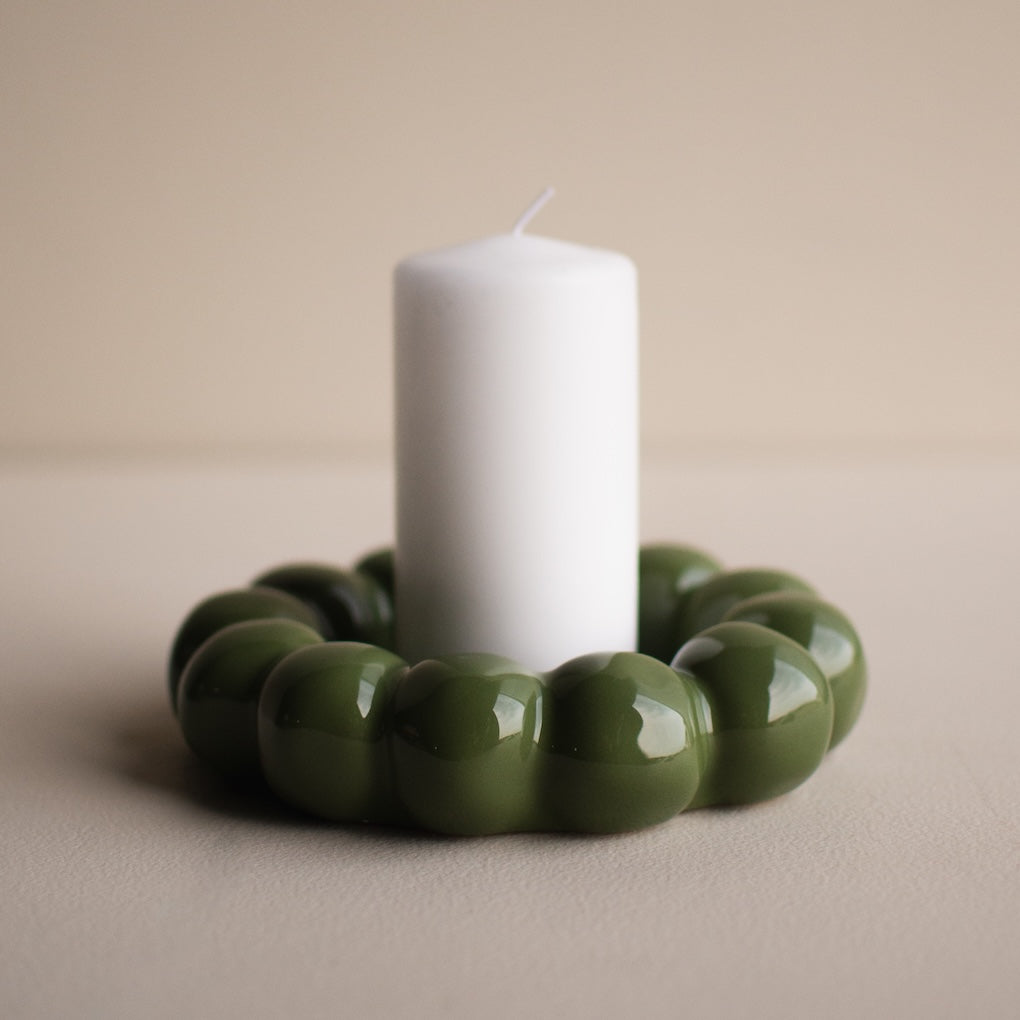 Kerzenteller Bright - shiny green