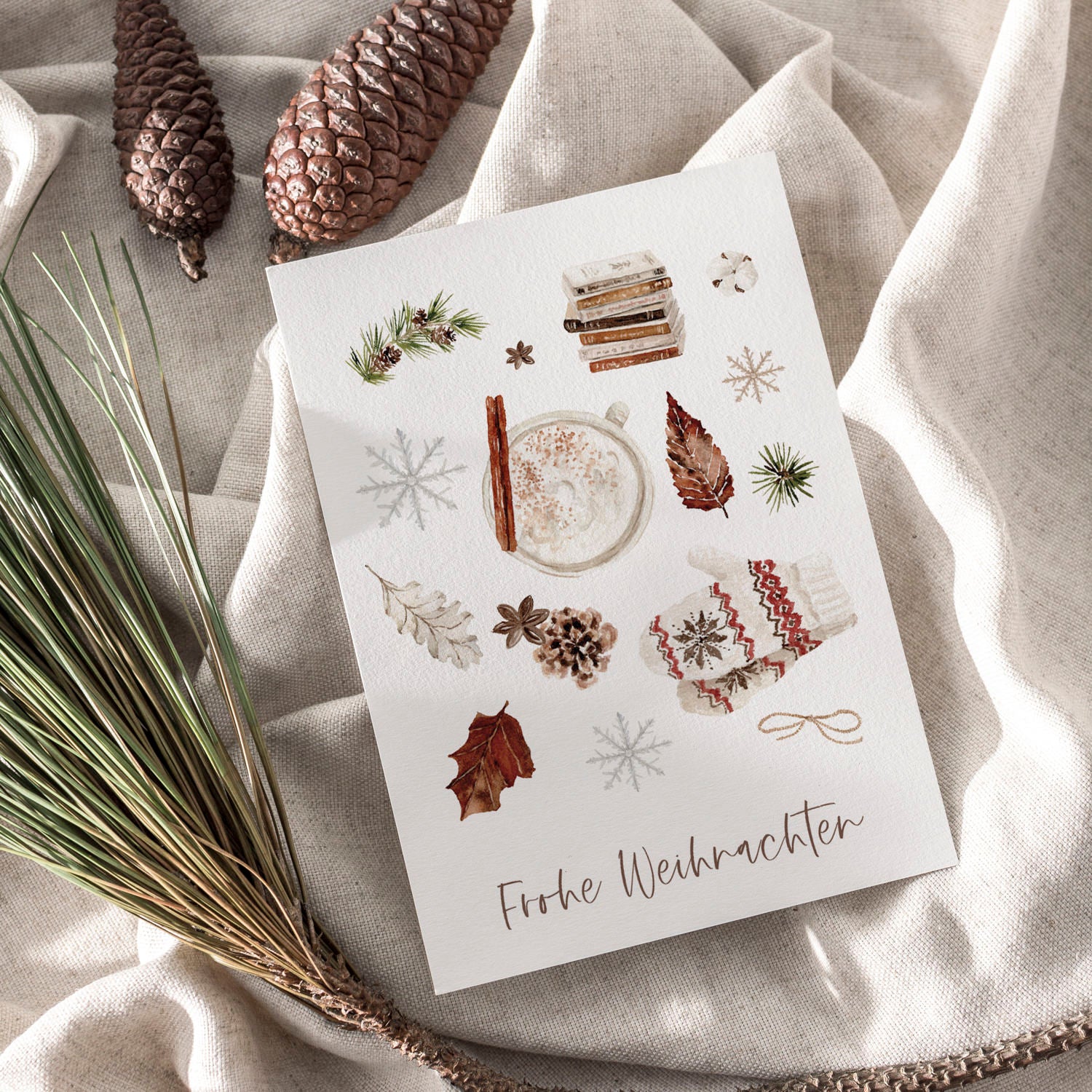 Weihnachtskarte auf Strukturpapier Cozy A6