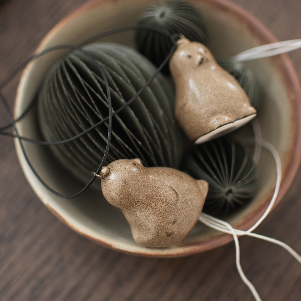 Dekoanhänger Chubby Chicken einzeln - beige