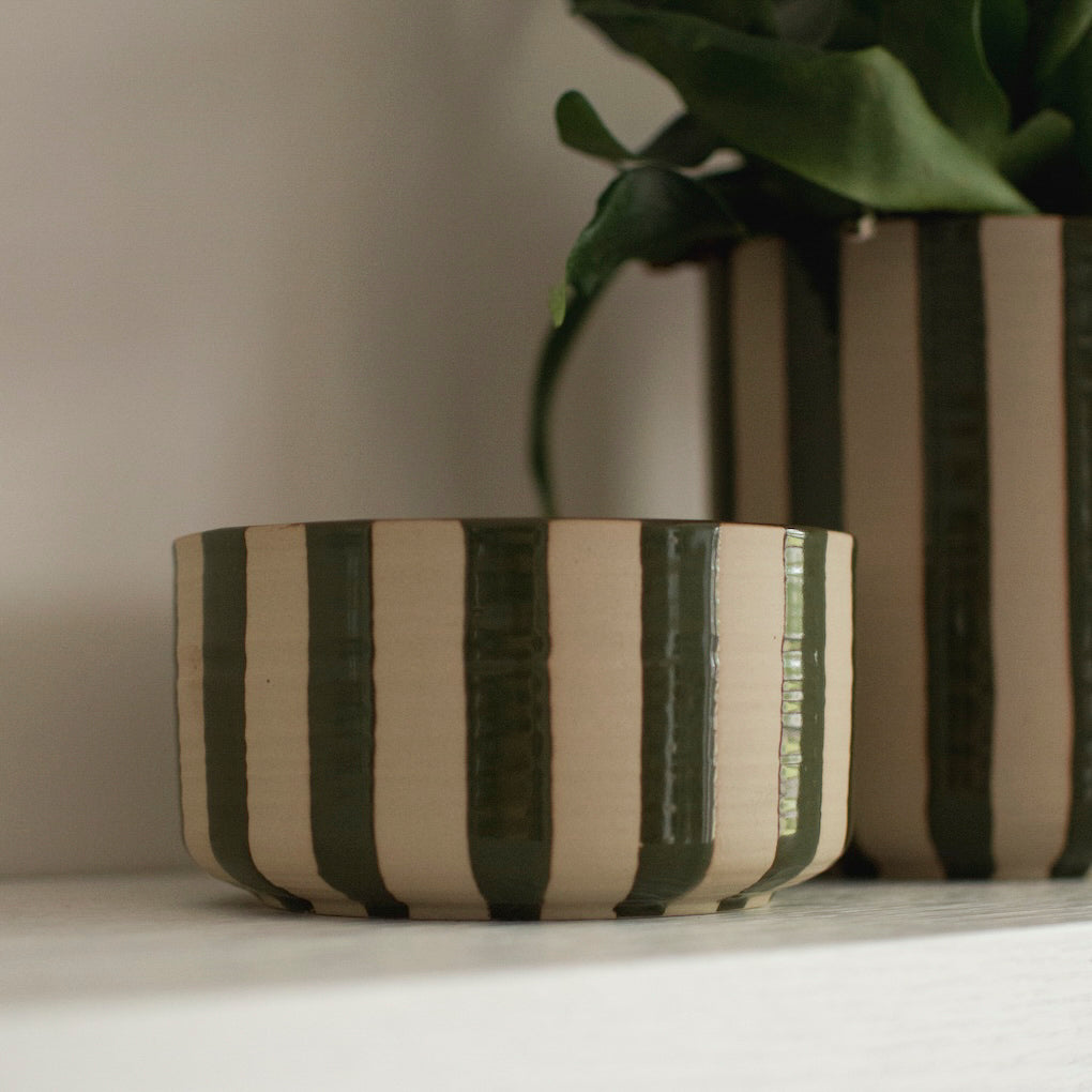 Schale Line - stripe grün