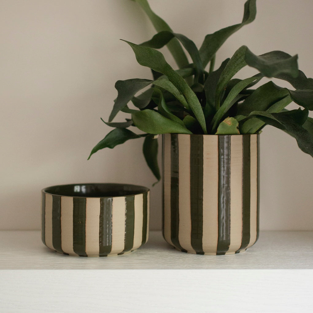 Schale Line - stripe grün