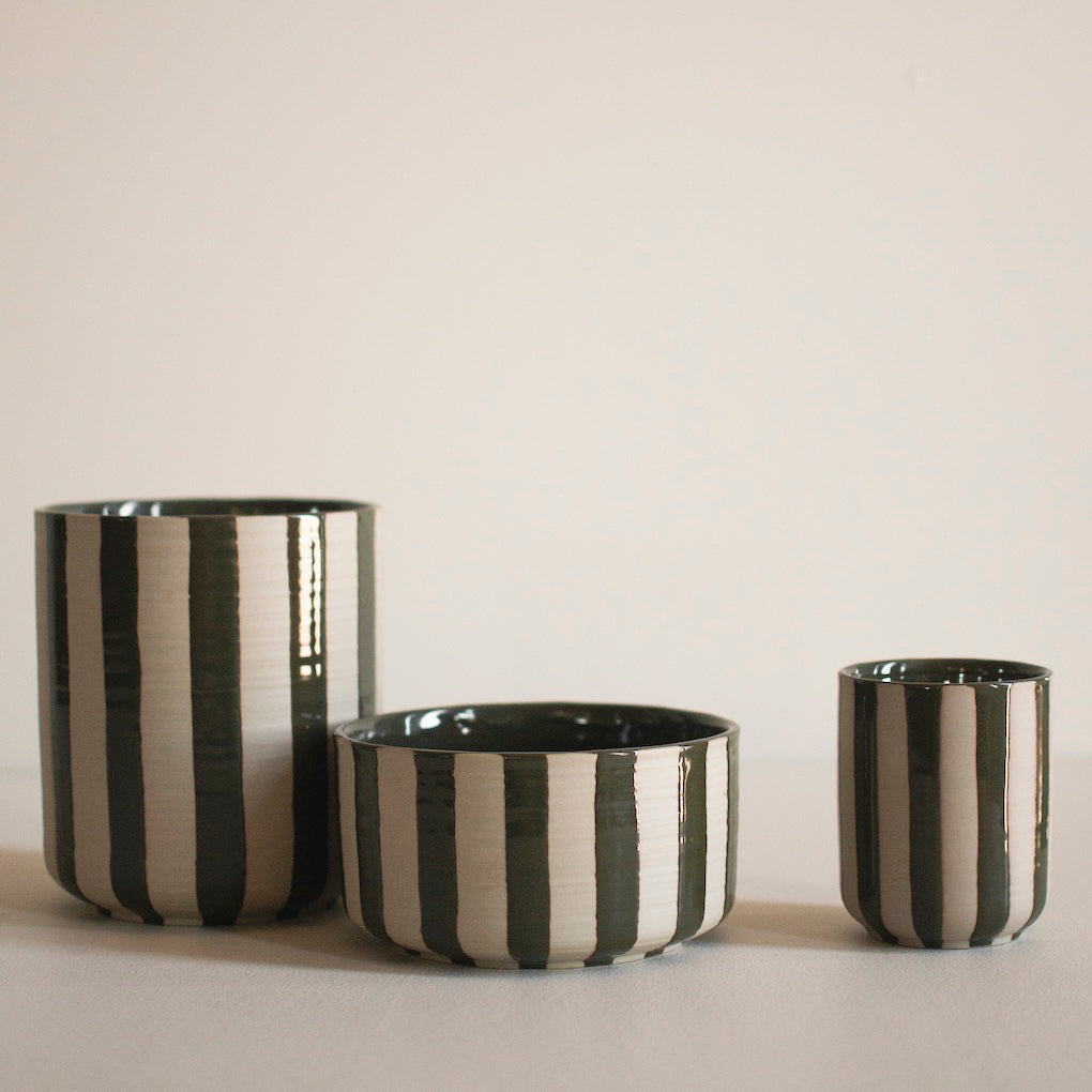 Schale Line - stripe grün