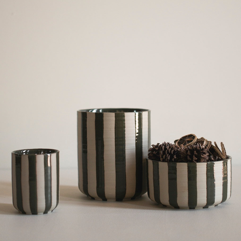 Schale Line - stripe grün