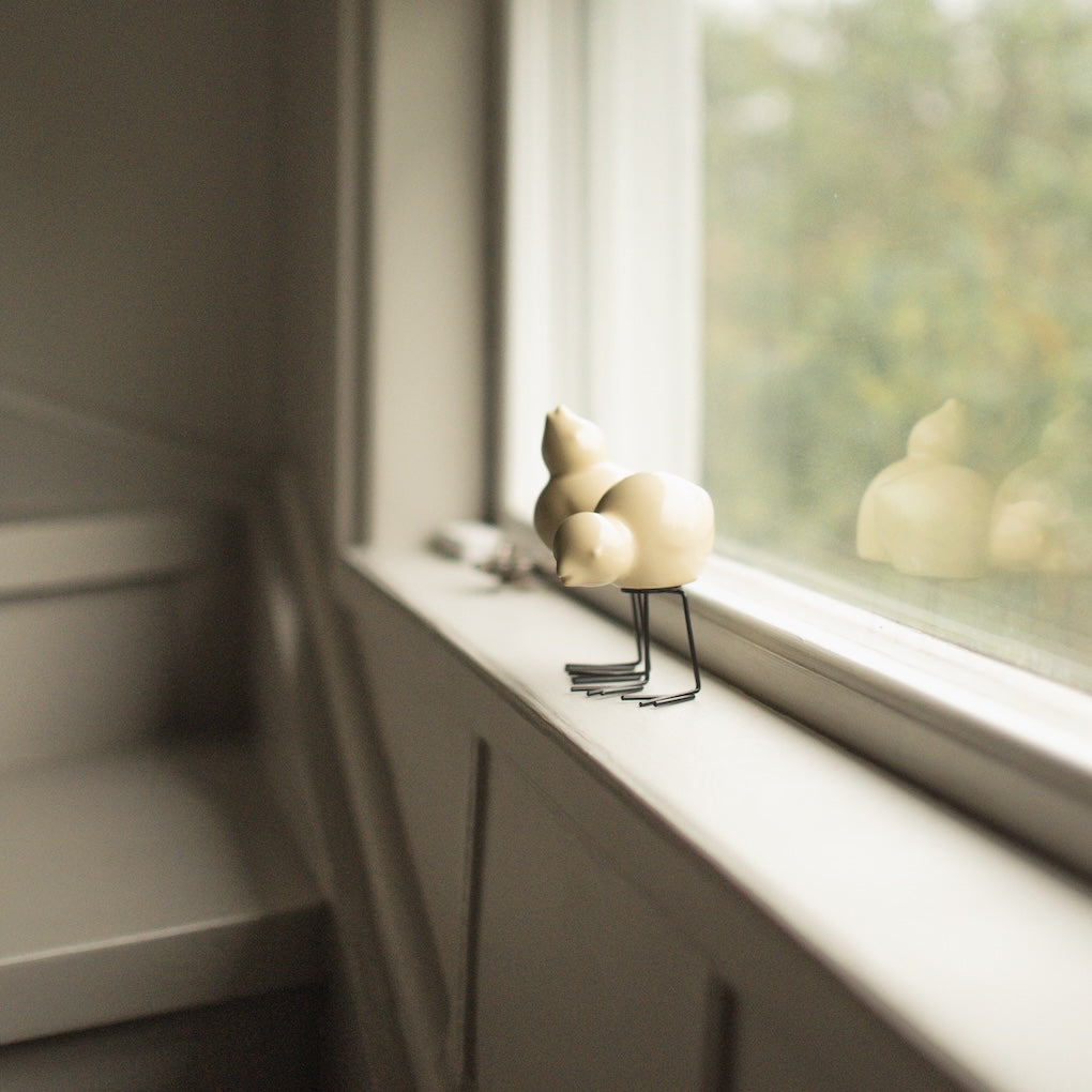 Swedish Birds Dekofiguren 2er Set - shiny yellow