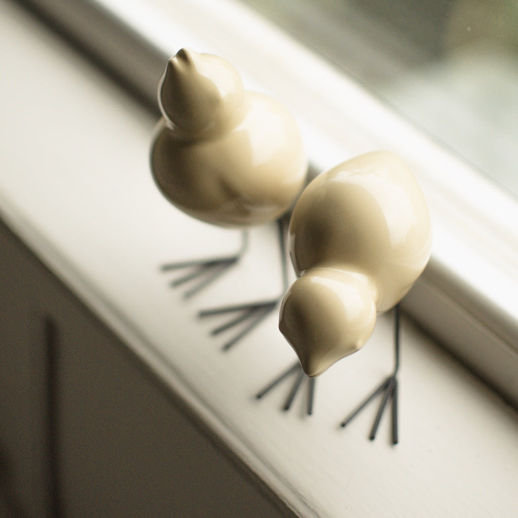 Swedish Birds Dekofiguren 2er Set - shiny yellow