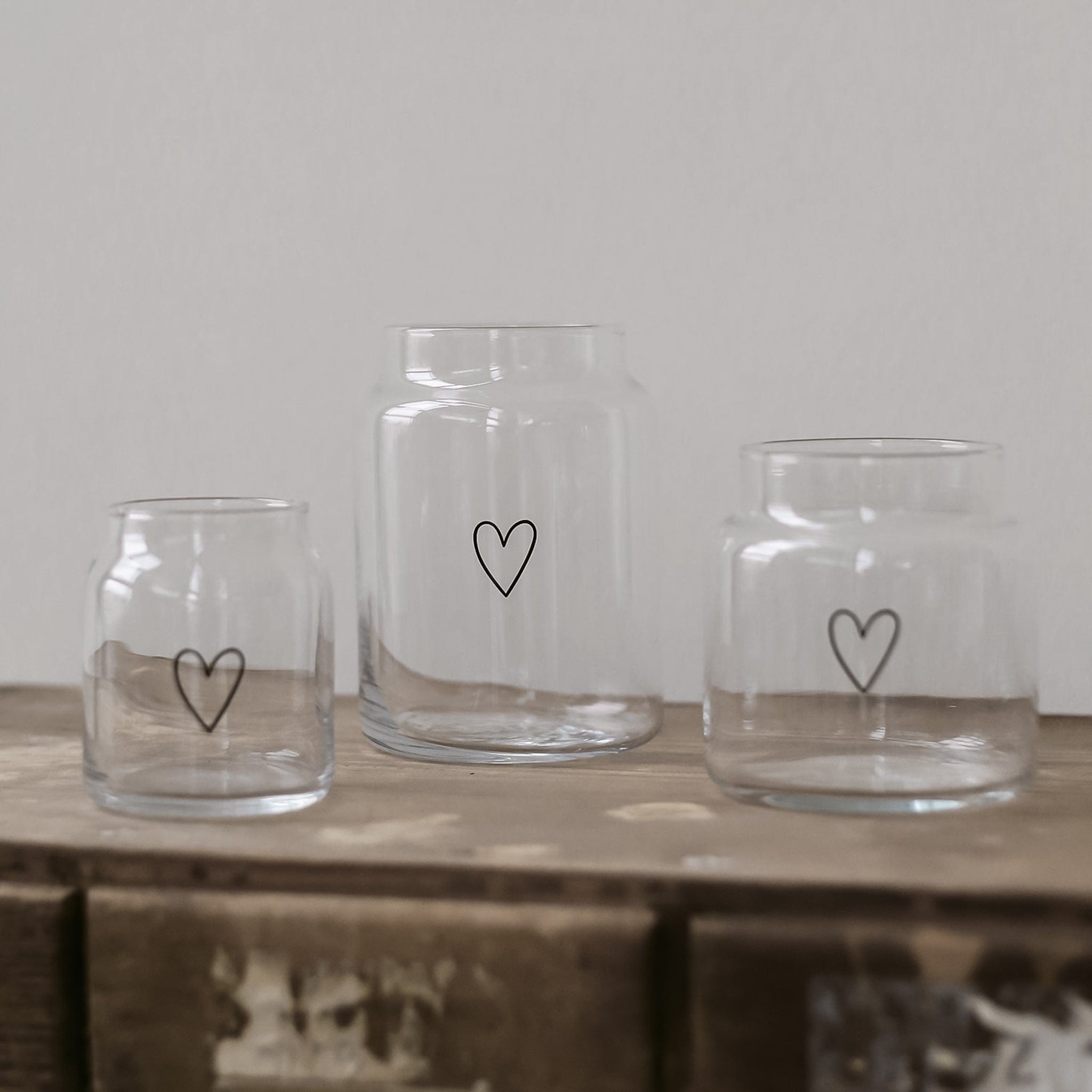 Vase aus Glas S - Herz
