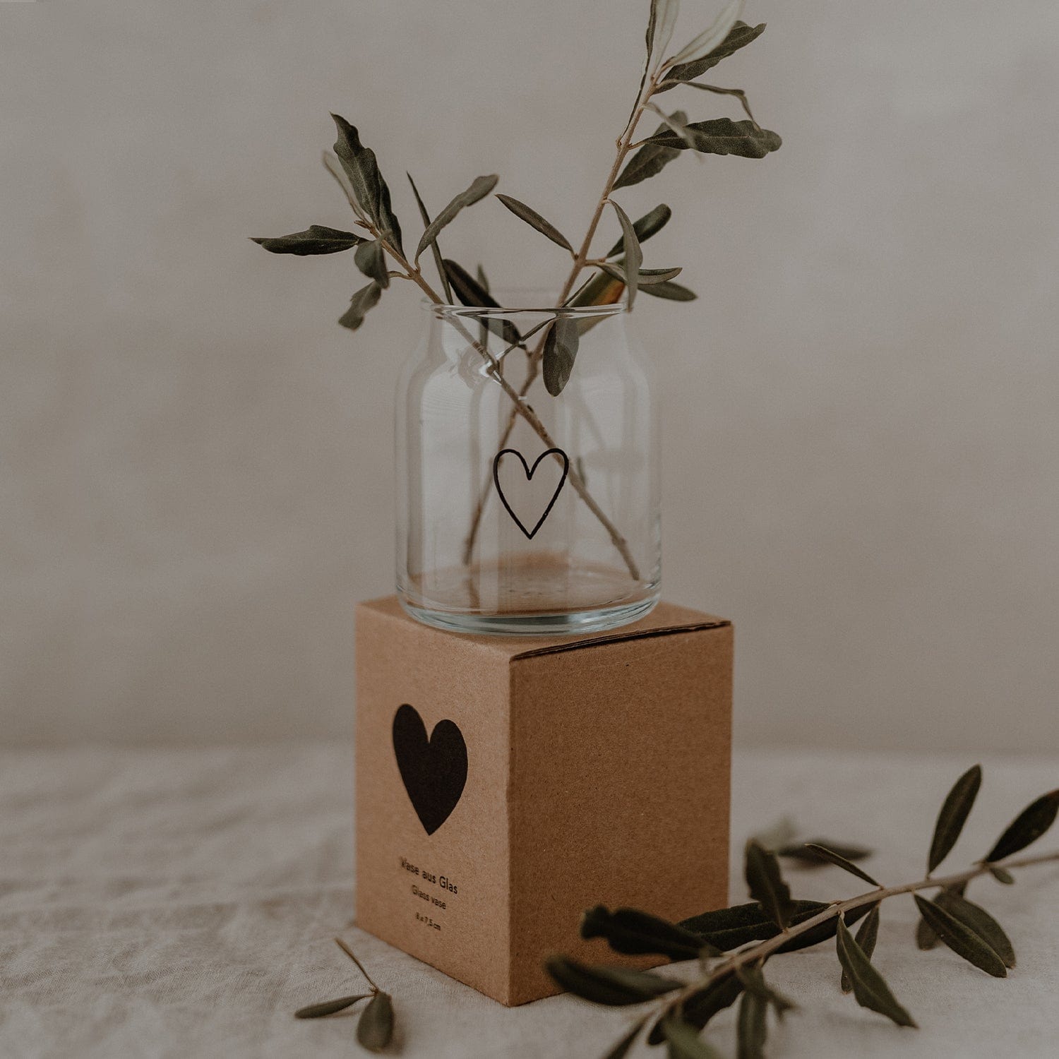 Vase aus Glas S - Herz