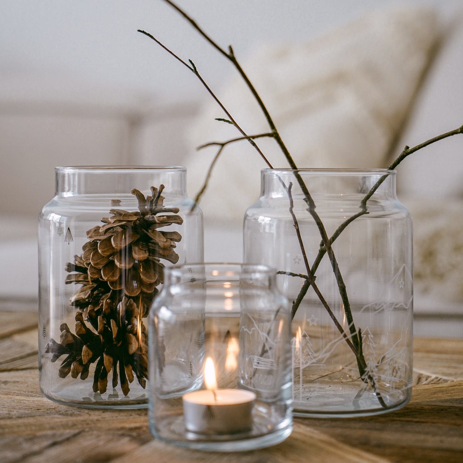 Vase aus Glas Tannen L