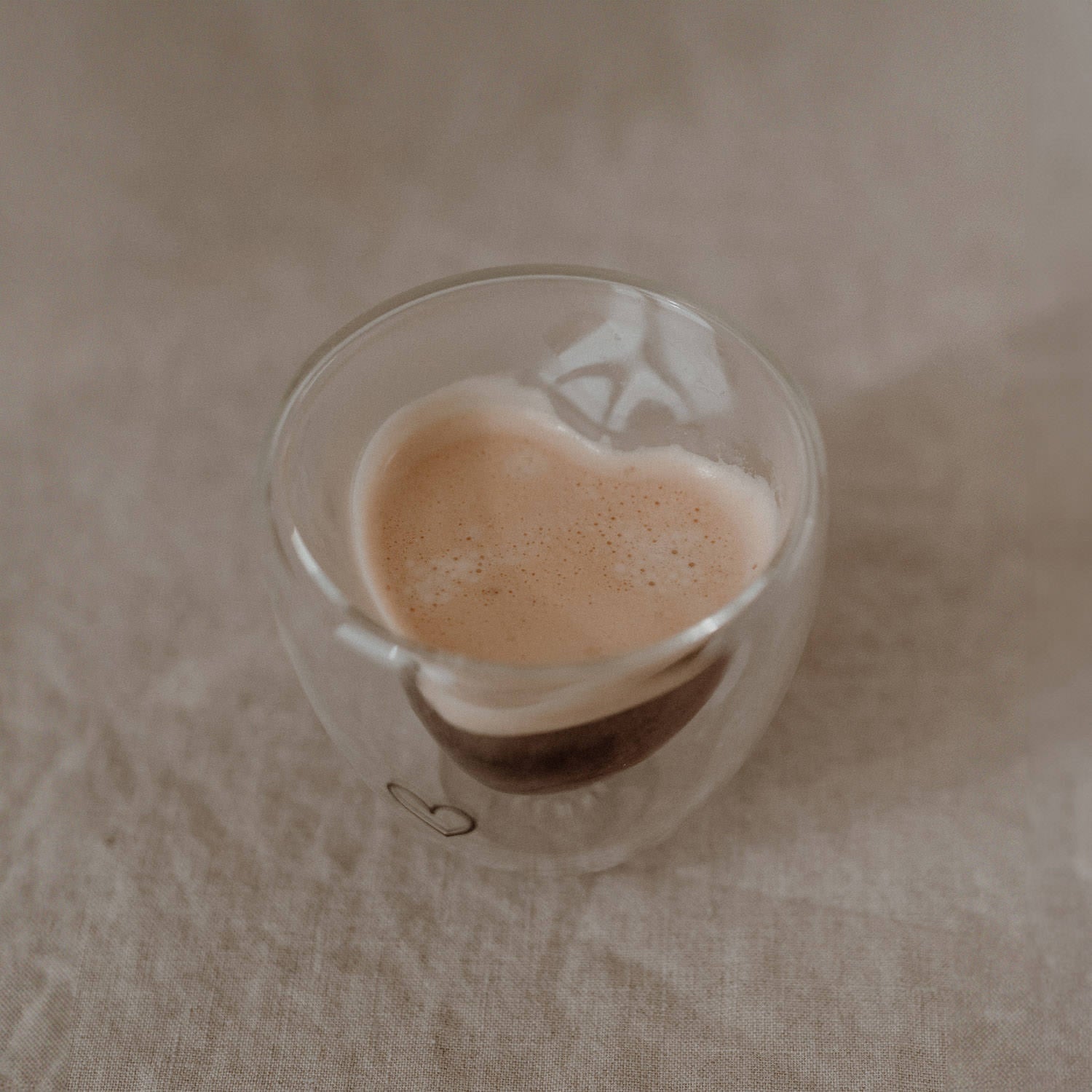 Doppelwandiges Herzglas 100ml - schwarz