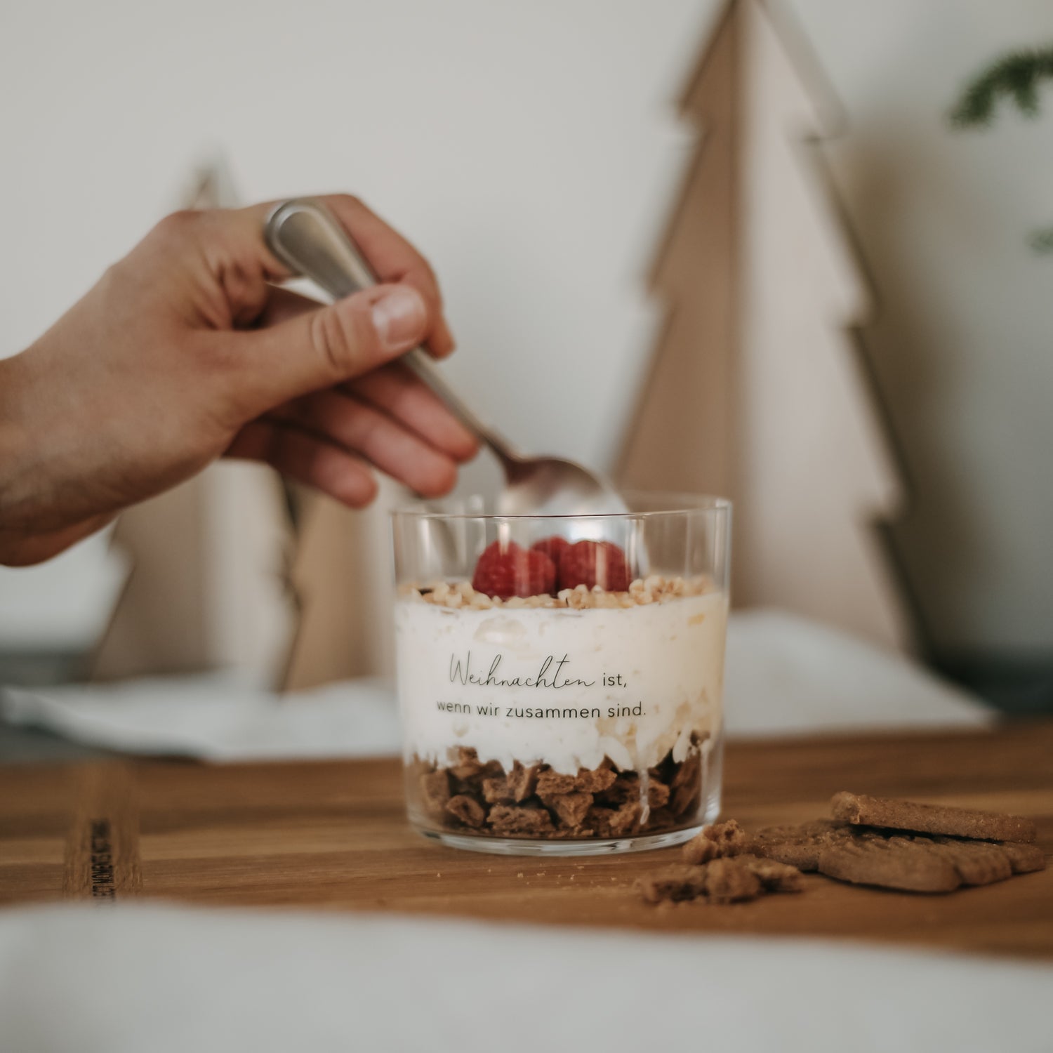 Trinkglas Weihnachten - schwarz