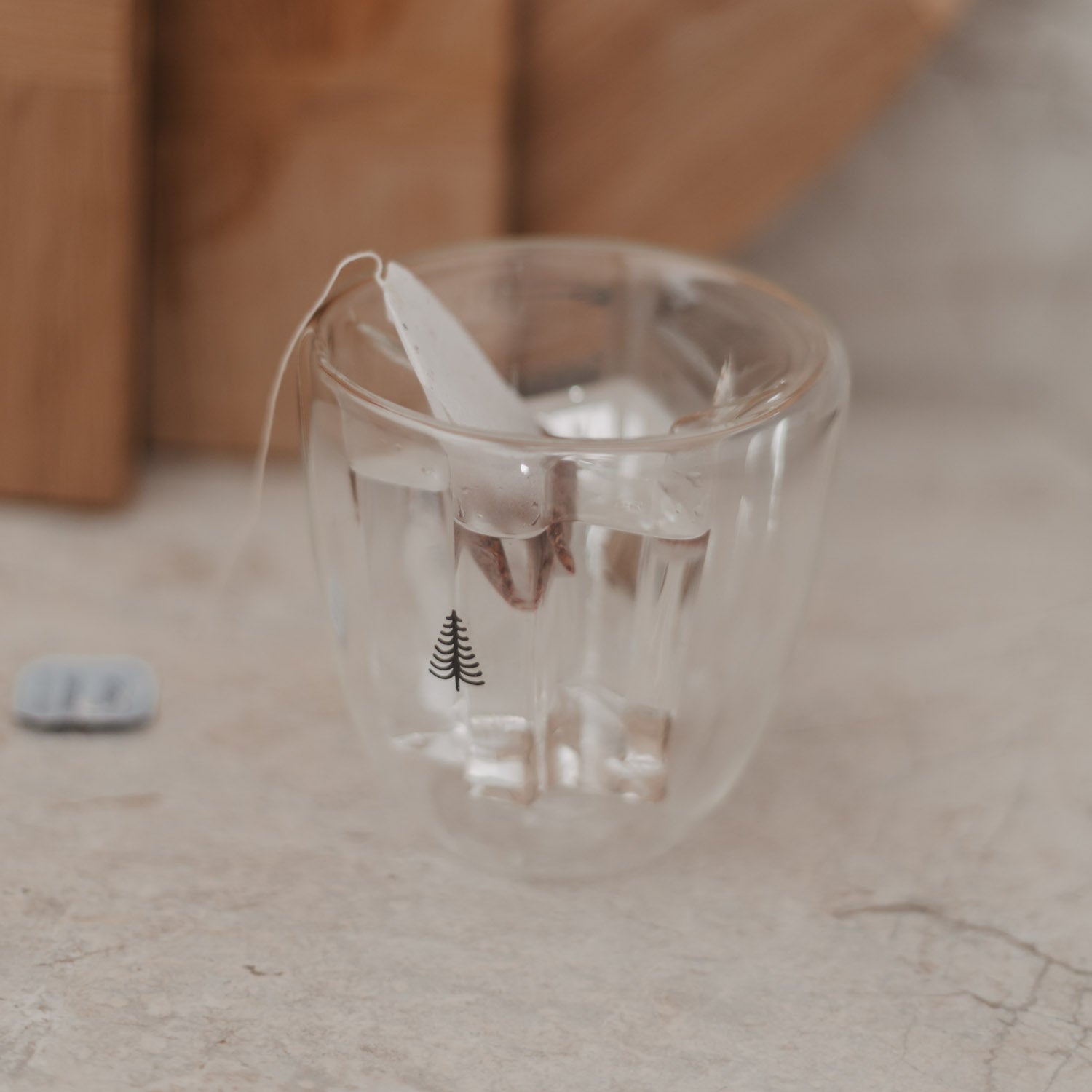 Doppelwandiges Tannenglas 200ml - schwarz