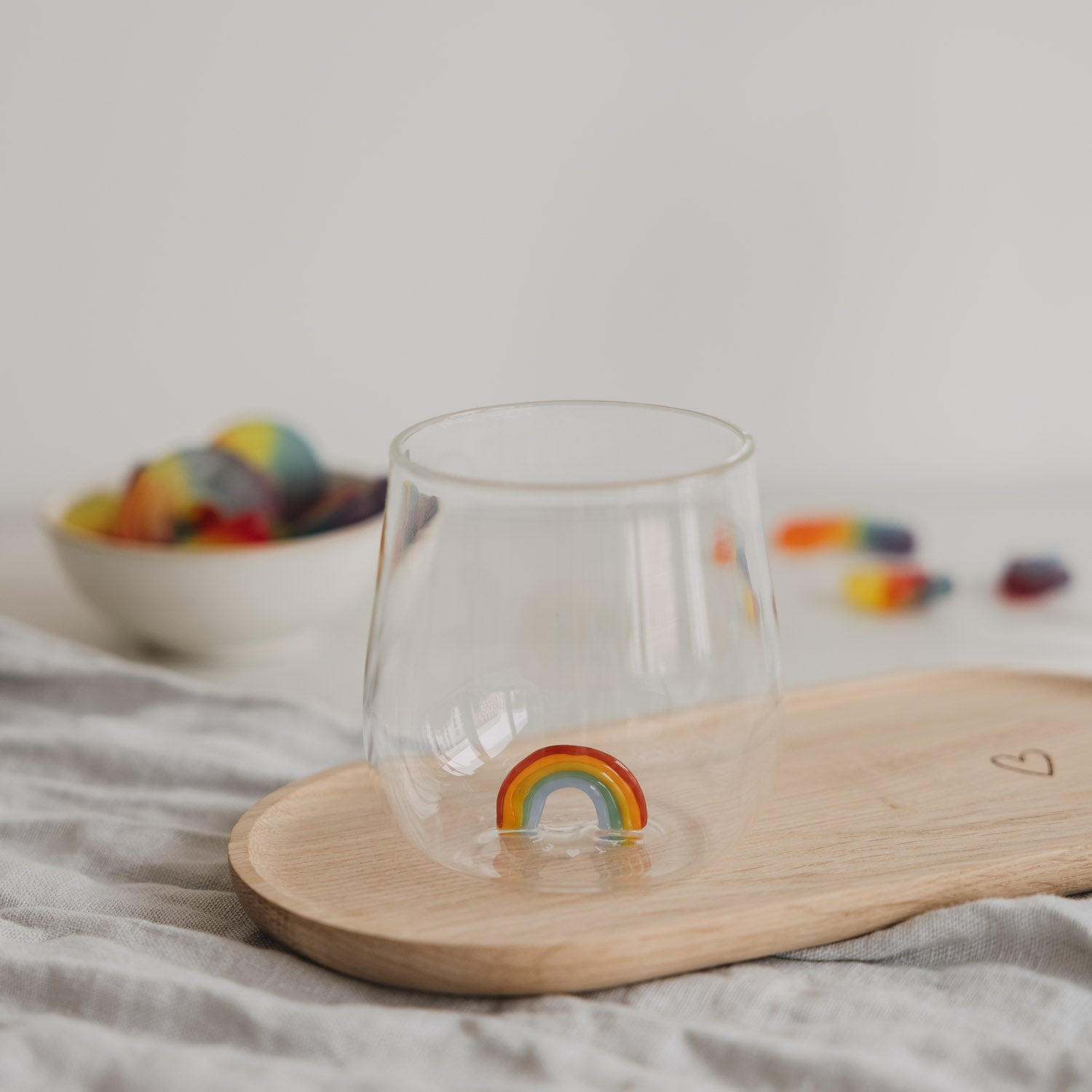 Trinkglas Regenbogenfigur - bunt