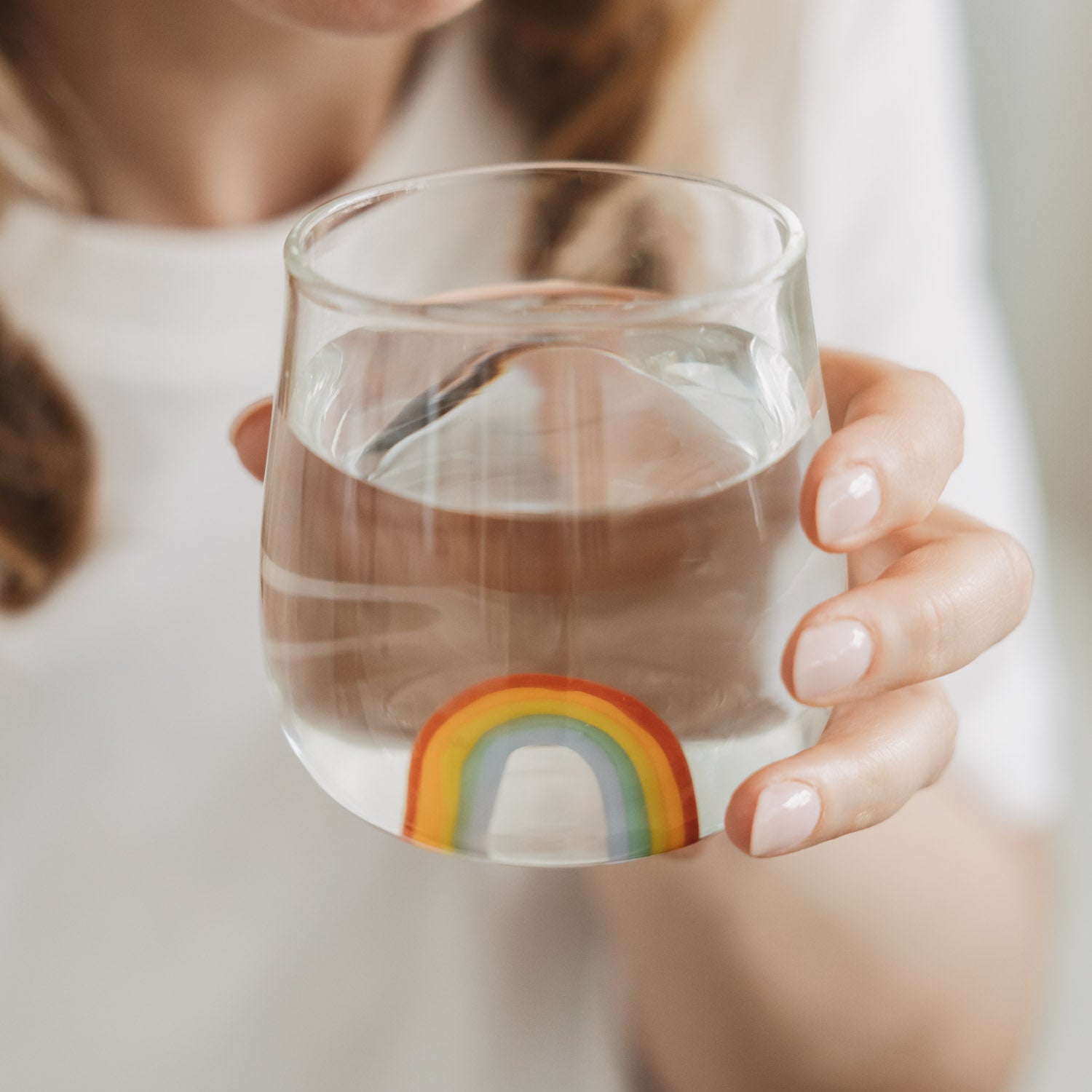 Trinkglas Regenbogenfigur - bunt