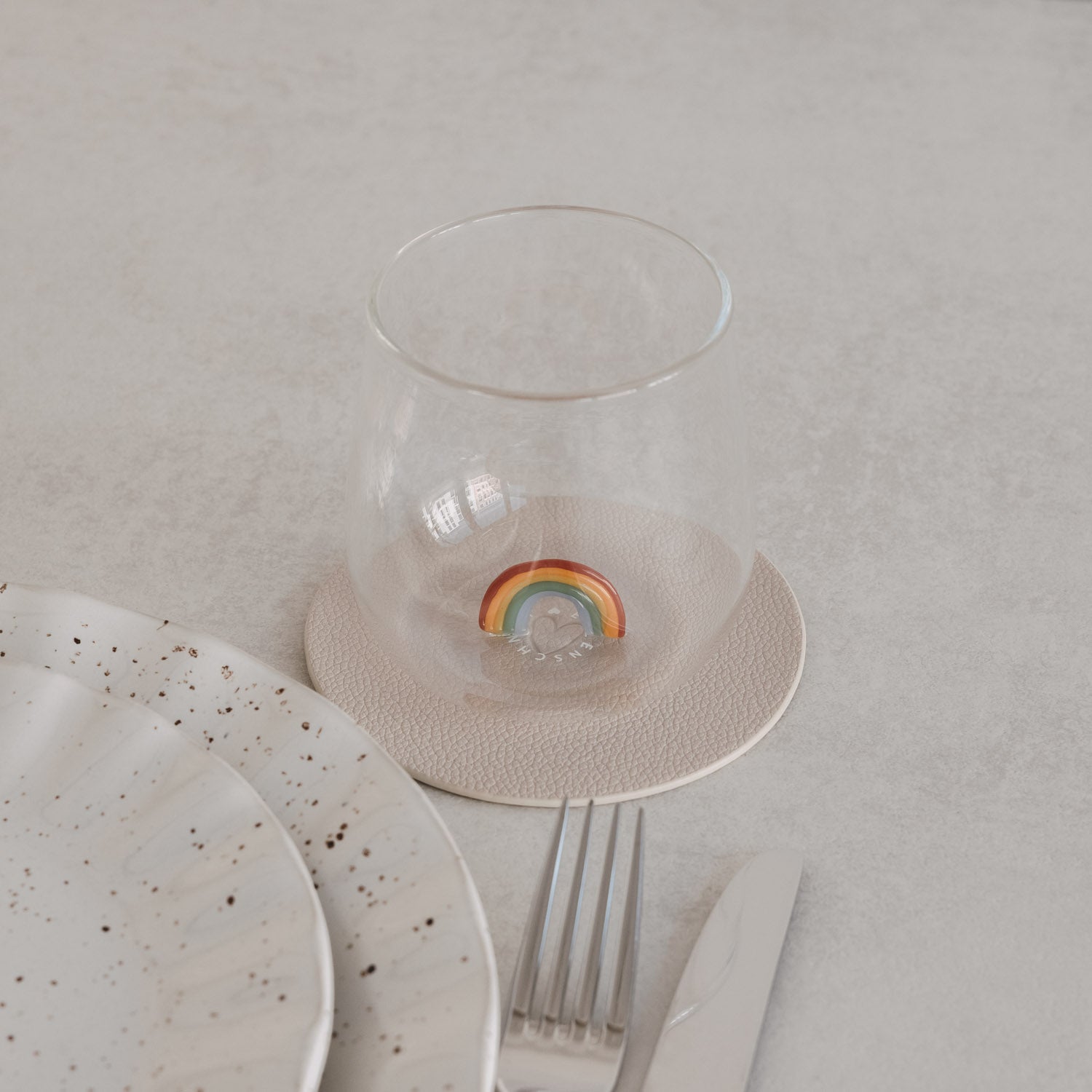 Trinkglas Regenbogenfigur - bunt
