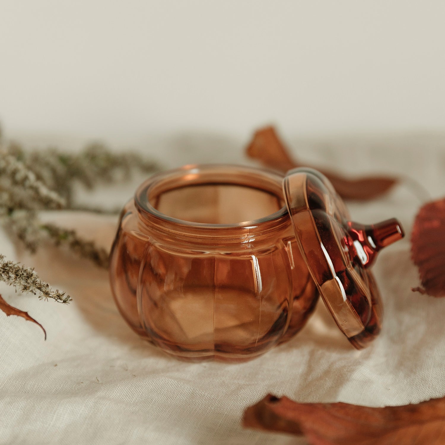 Kürbisdose mit Deckel Brehult - amber