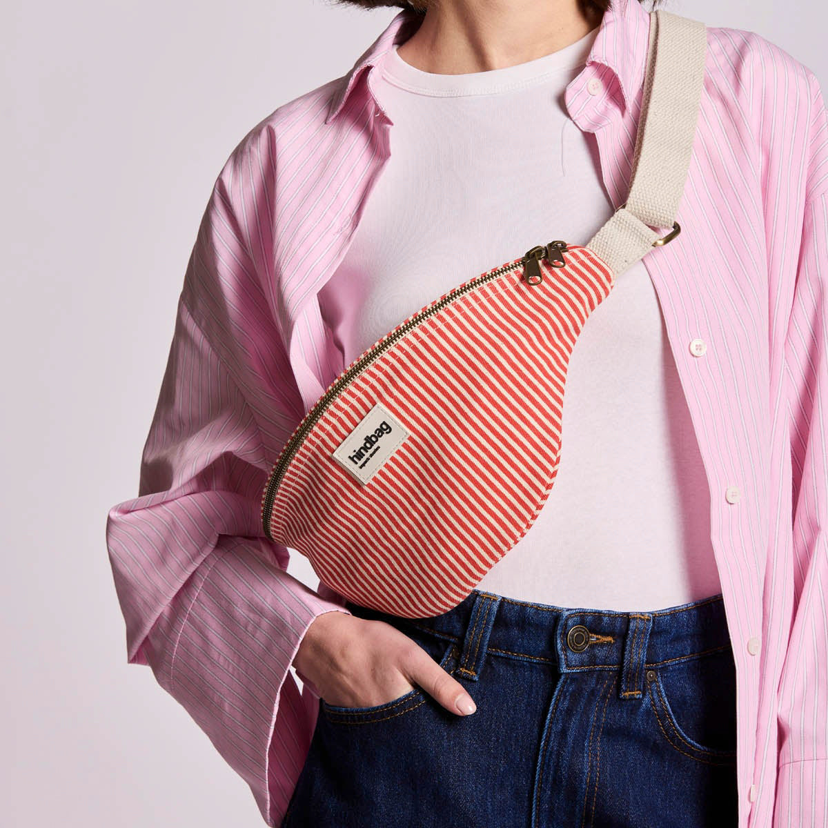 Olivia Bauchtasche - Streifen rot