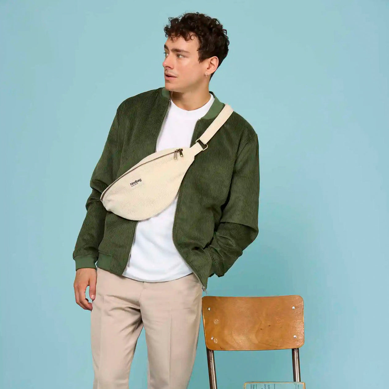 Sasha Bauchtasche - samt beige