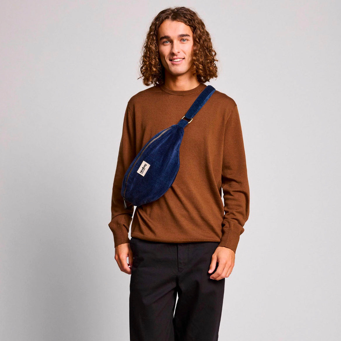 Sasha Bauchtasche - samt blau