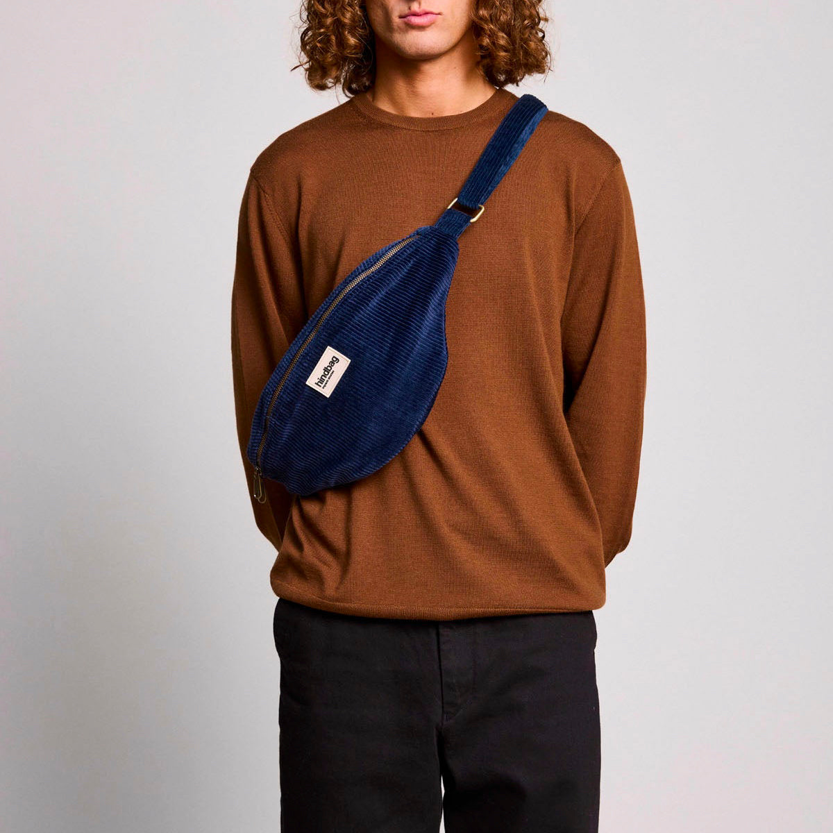 Sasha Bauchtasche - samt blau