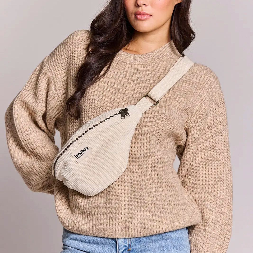 Olivia Bauchtasche - samt beige