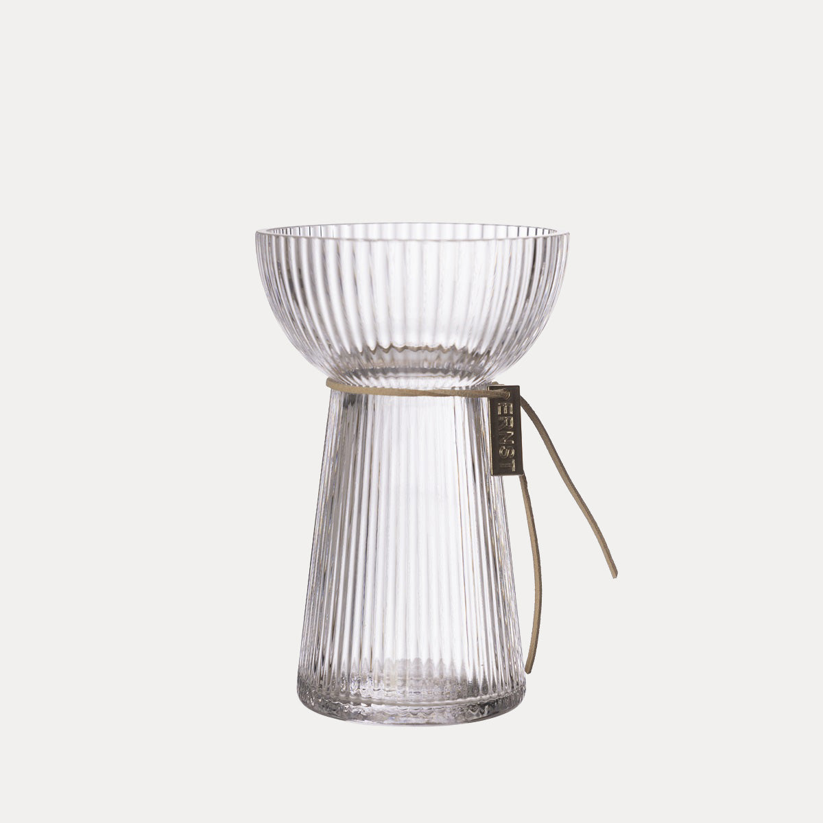 Hyazinthenvase aus Glas - riffle