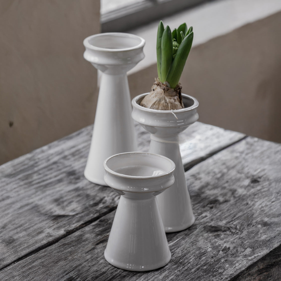 Hyazinthenvase - cremeweiß